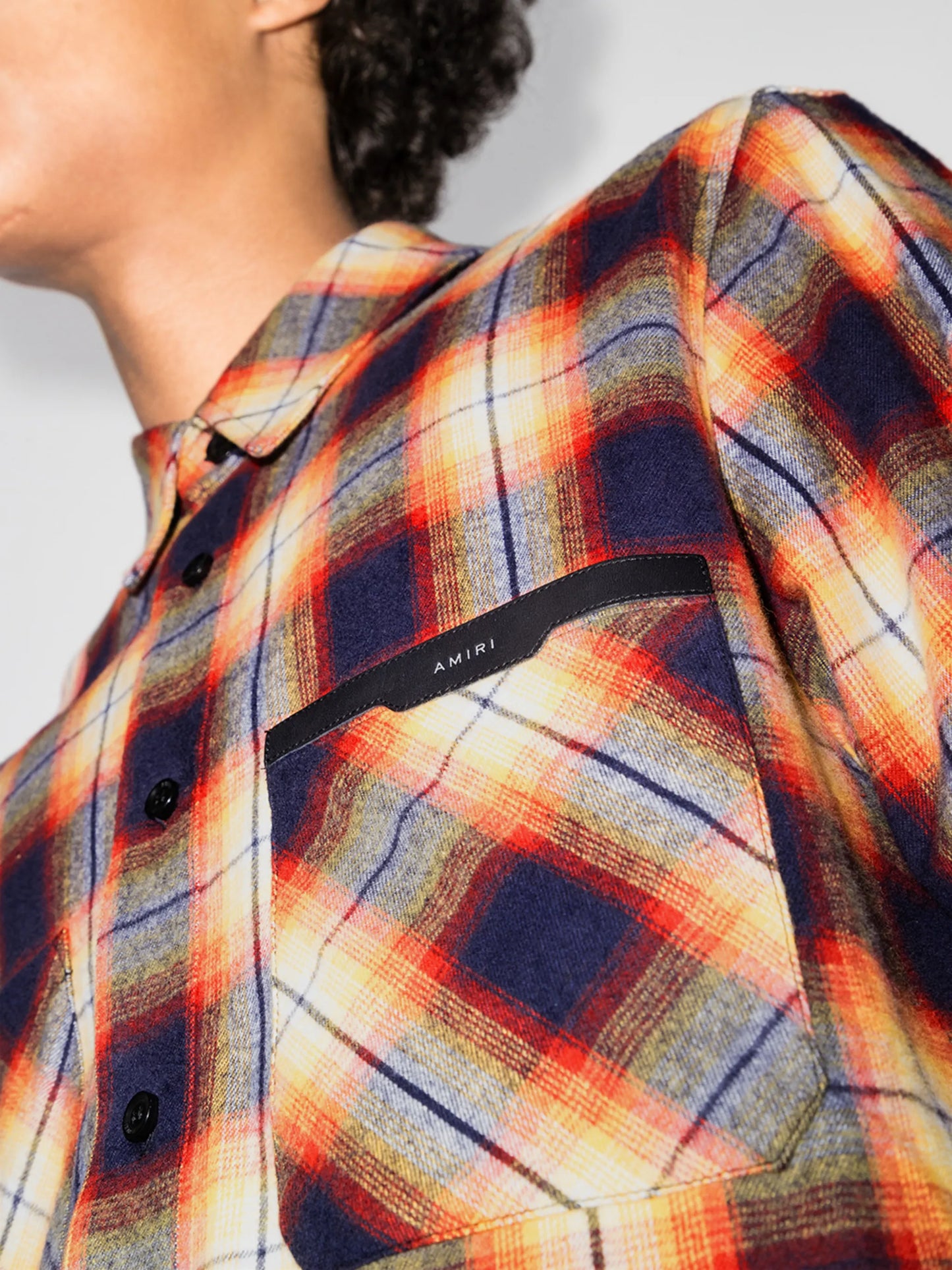 LOGO FLANNEL Casual Button-Down Shirts "Orange"