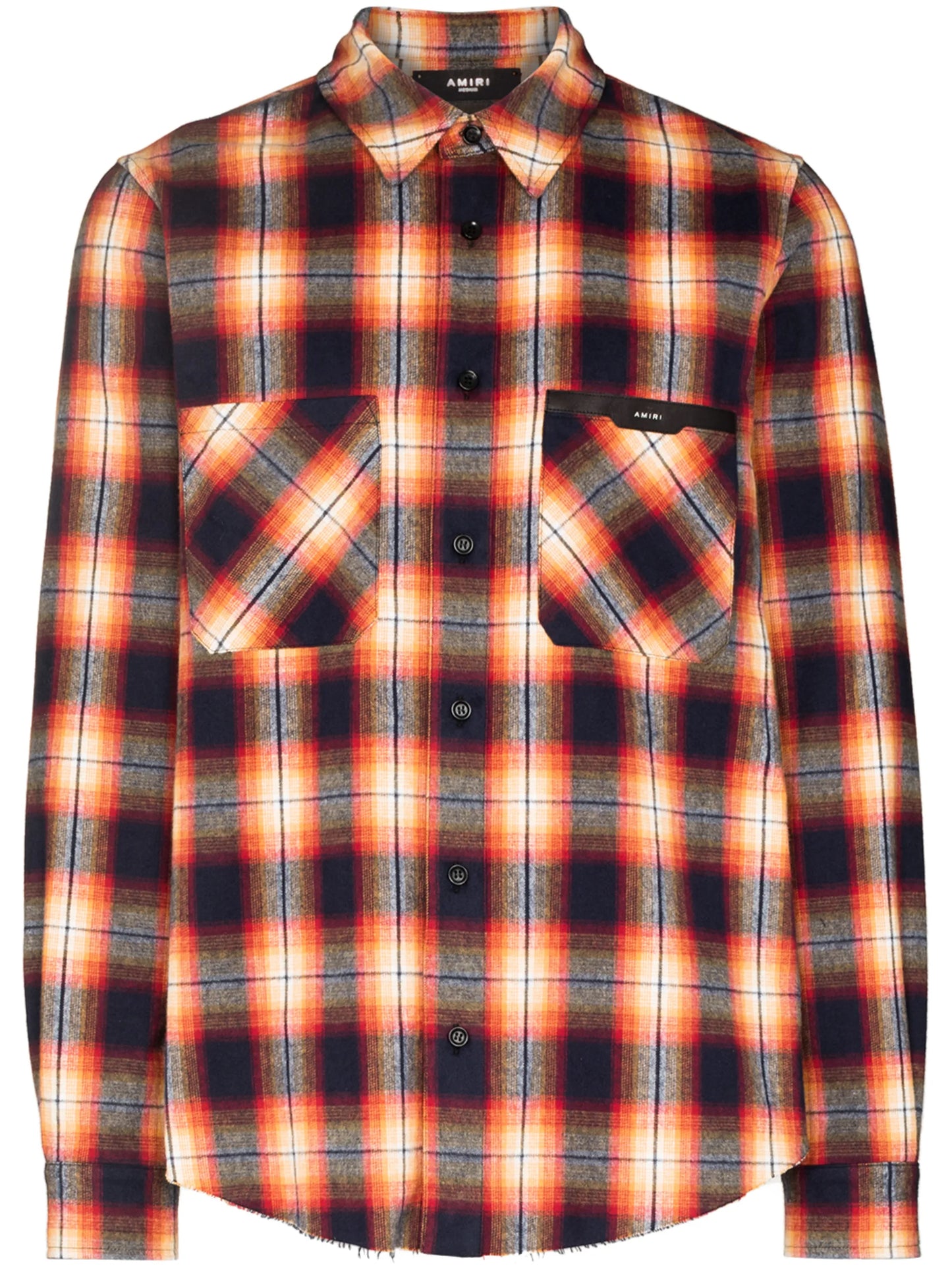 LOGO FLANNEL Casual Button-Down Shirts "Orange"