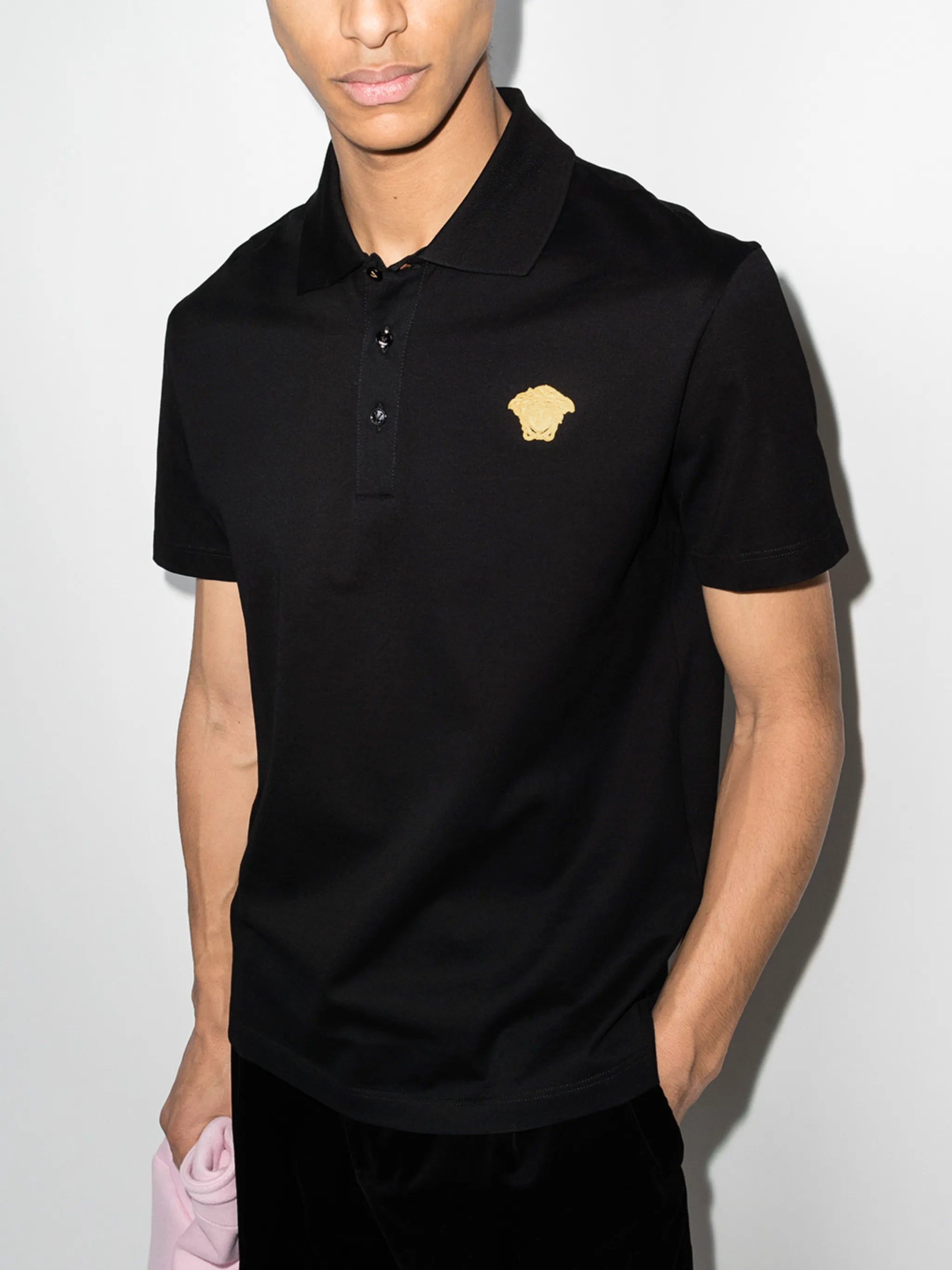 Medusa motif short-sleeve polo shirt