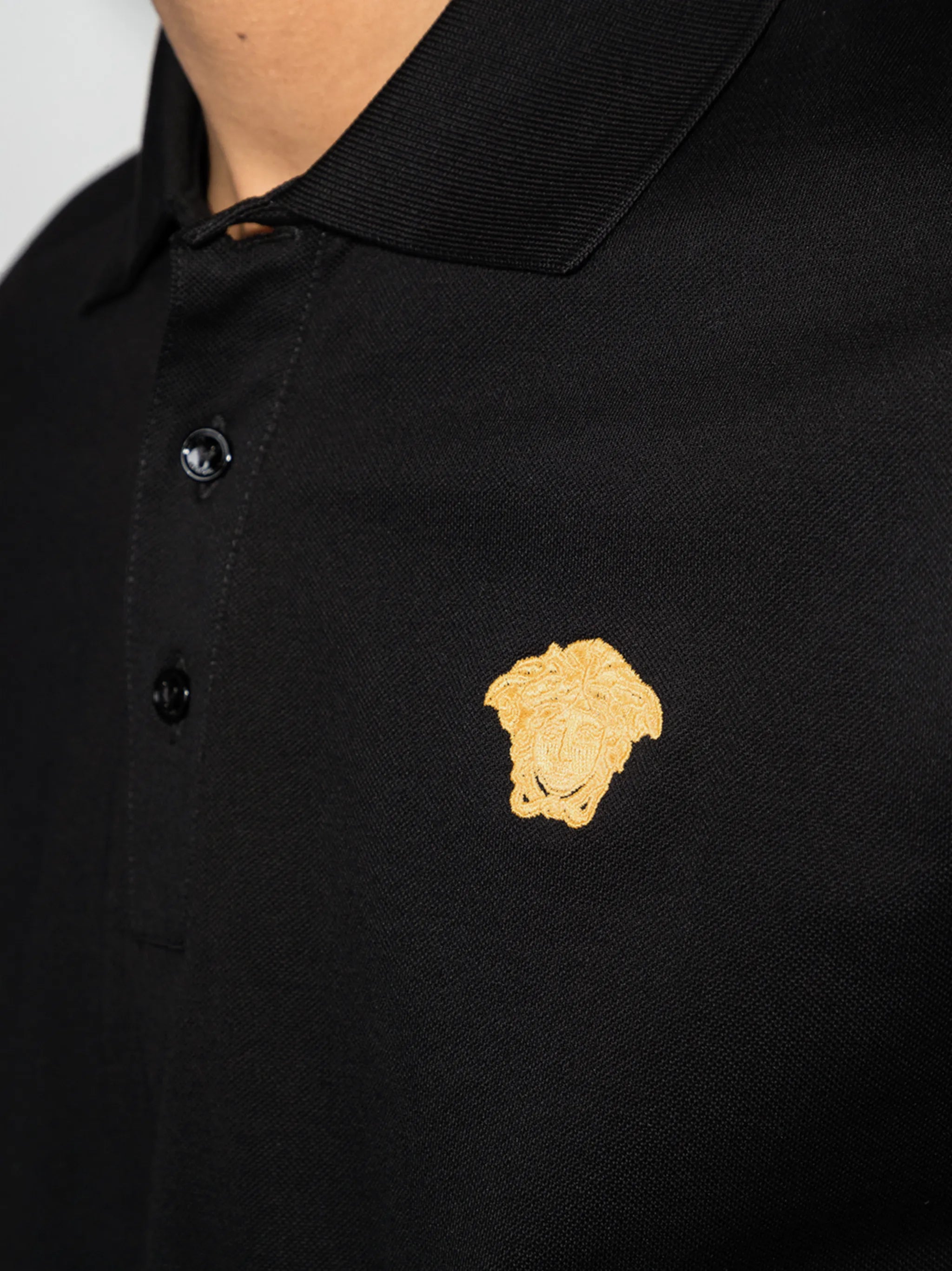 Medusa motif short-sleeve polo shirt