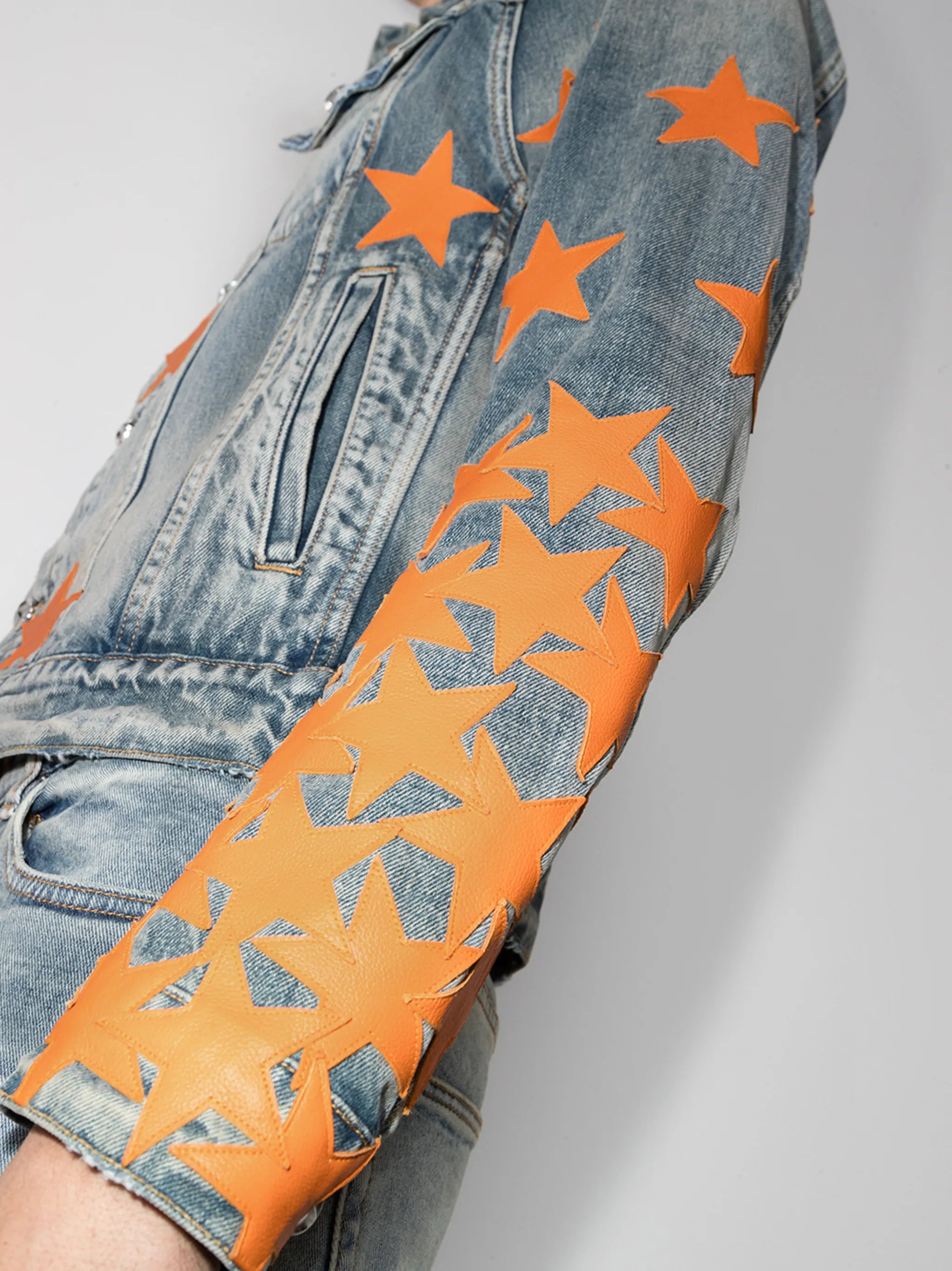 CHEMIST STAR TRUCKER Clay Indigo Denim Jackets 