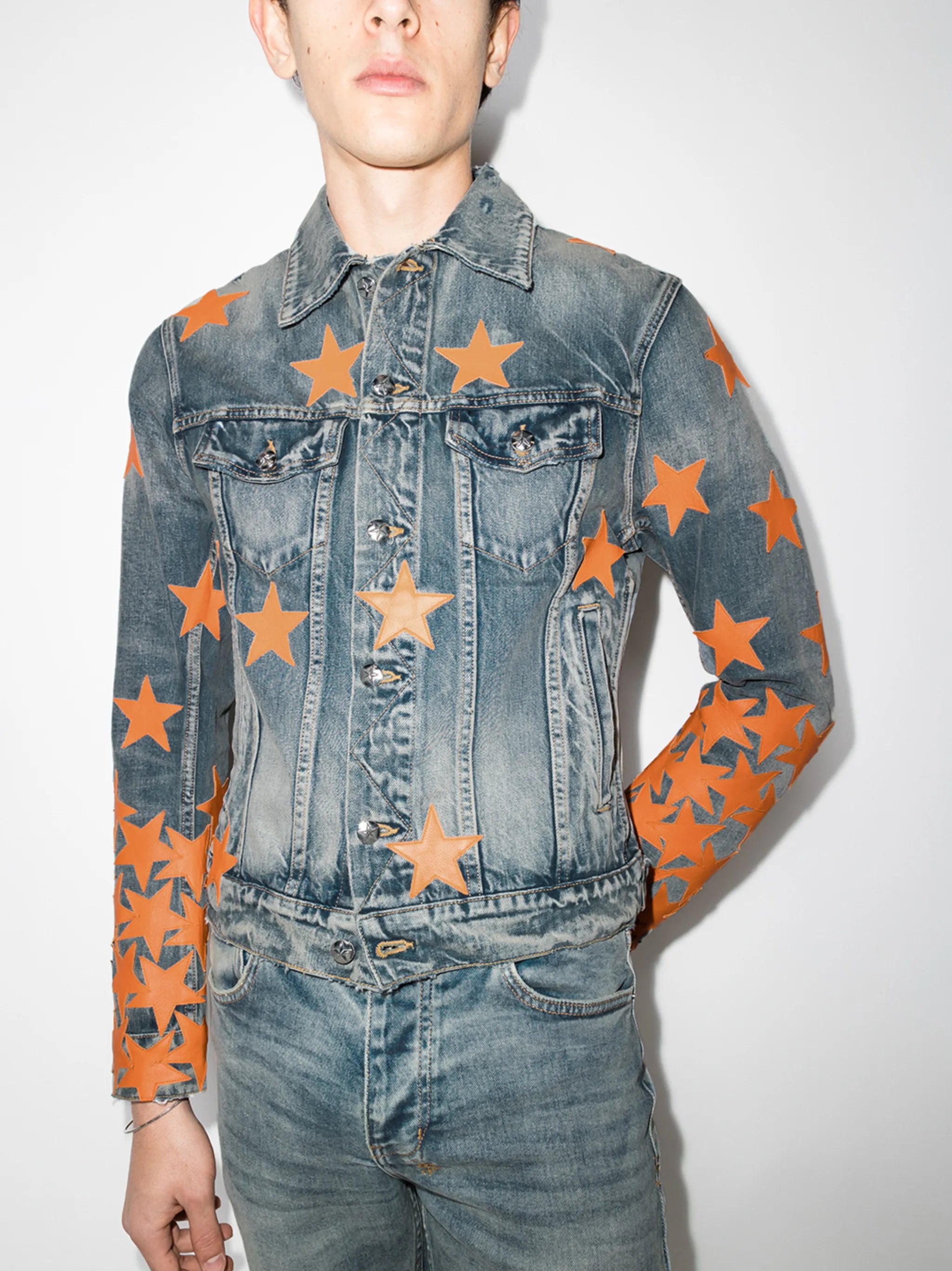CHEMIST STAR TRUCKER Clay Indigo Denim Jackets 