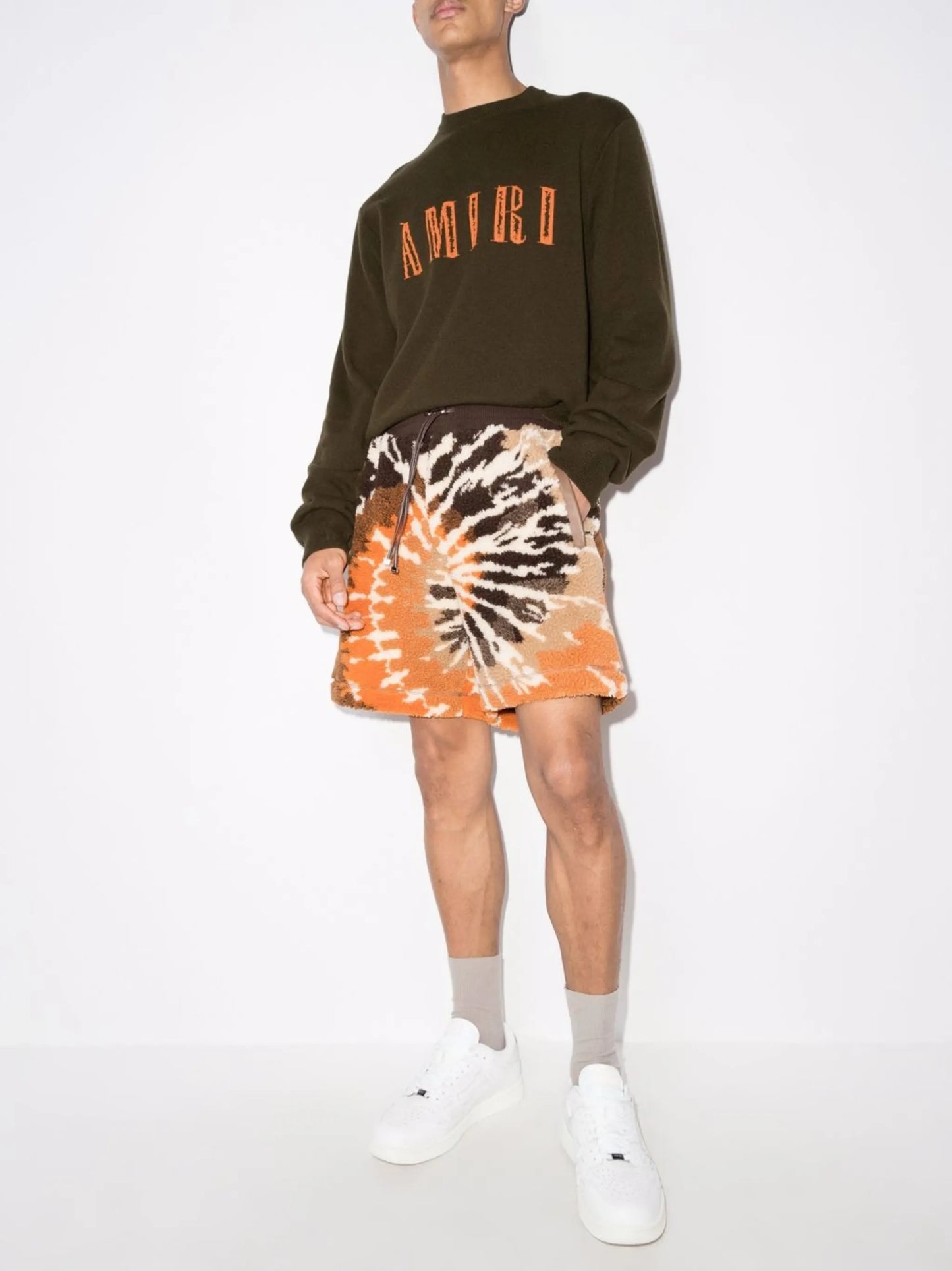 CUT AWAY LOGO CREW Military&Nastrium Hoodie Sweatshirt "Black"