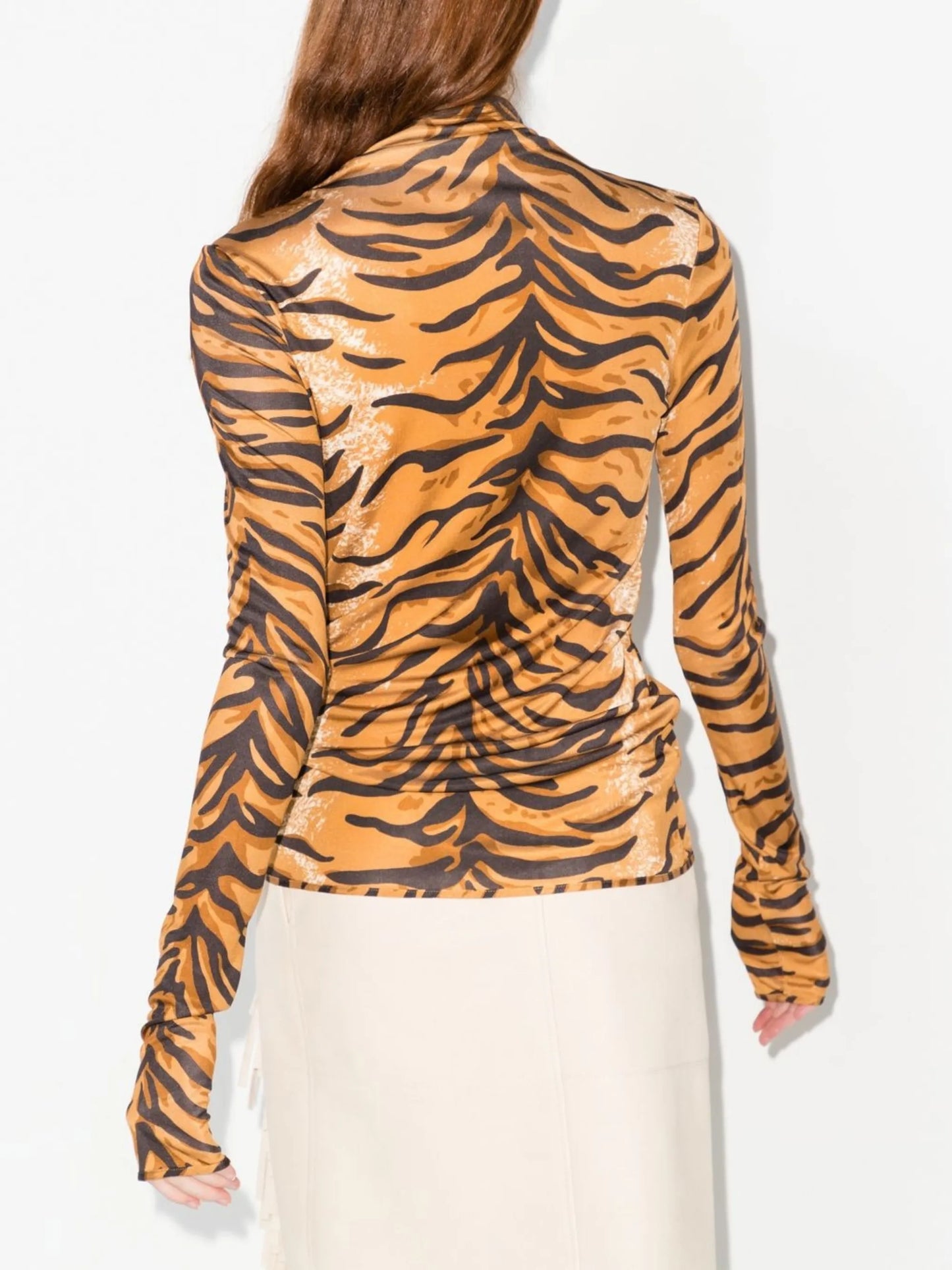 animal-print long-sleeved T-shirt