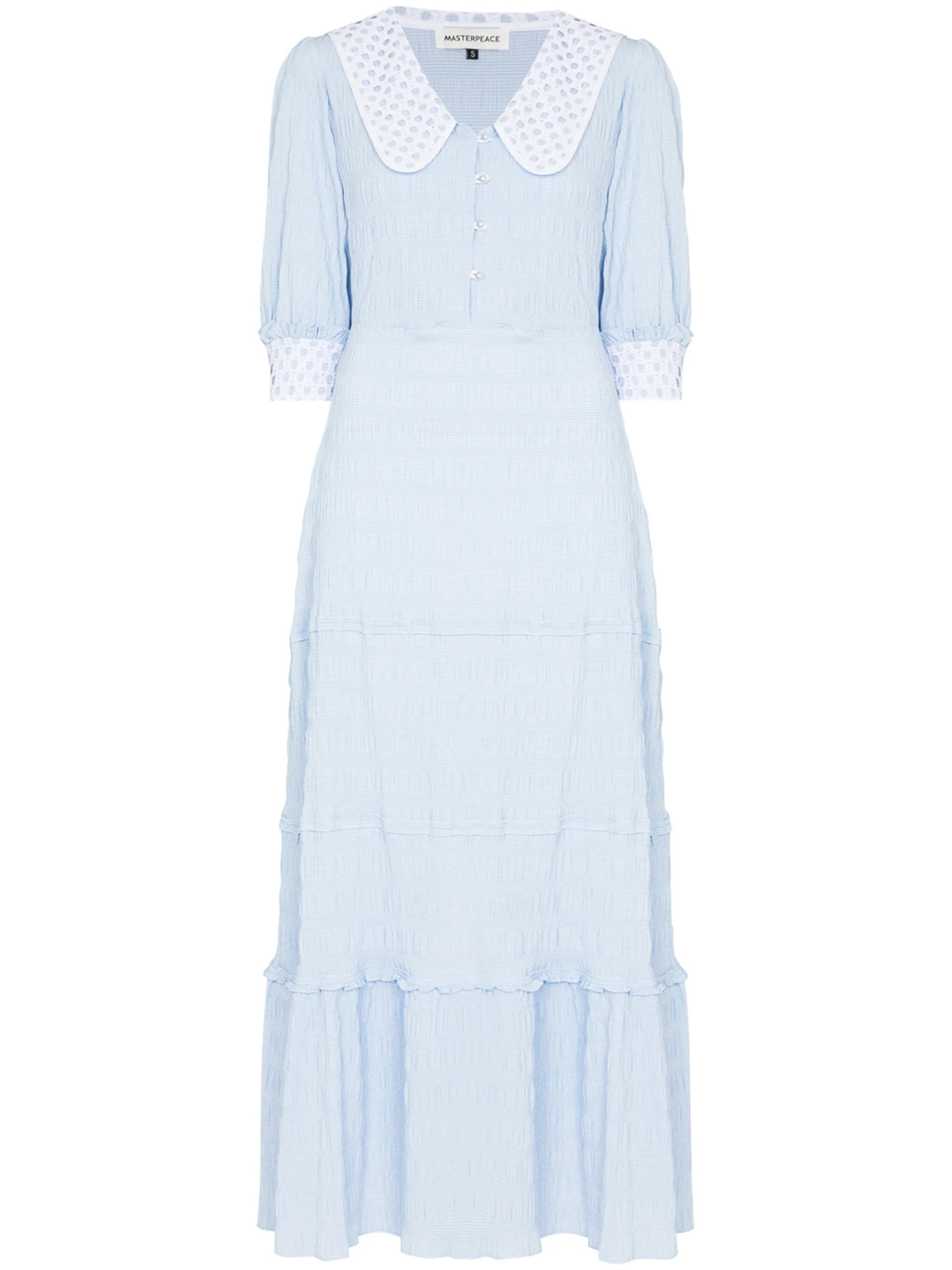 crochet-trim maxi dress