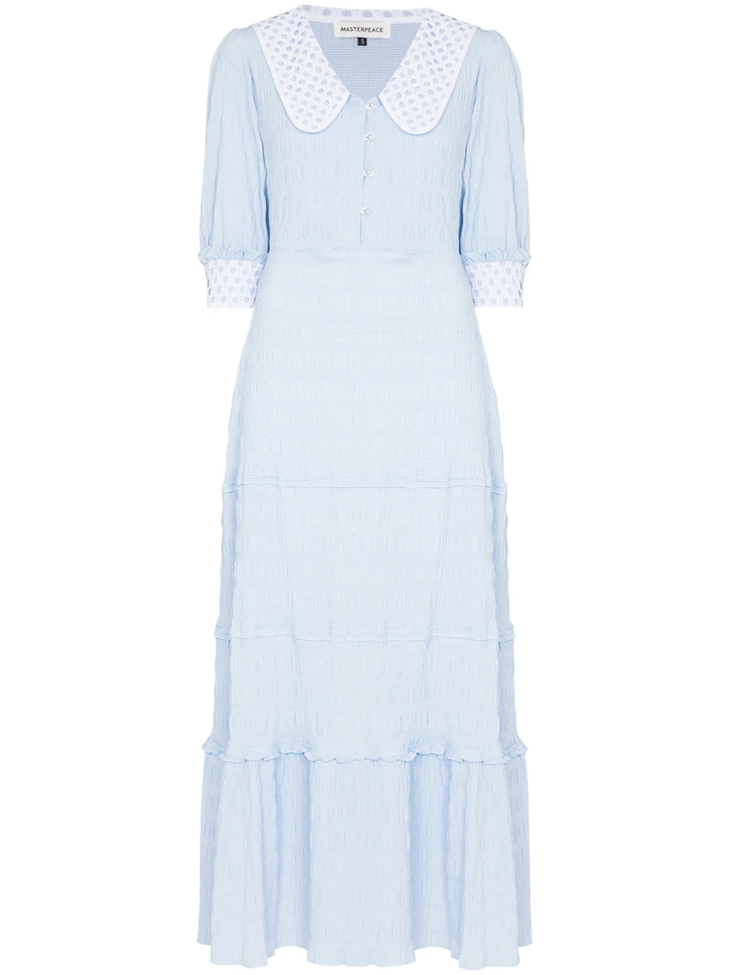 crochet-trim maxi dress