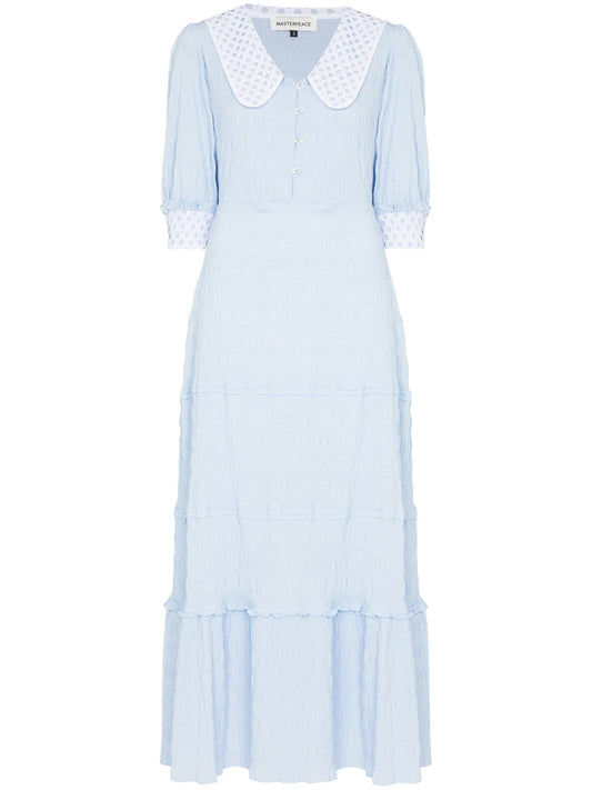 crochet-trim maxi dress