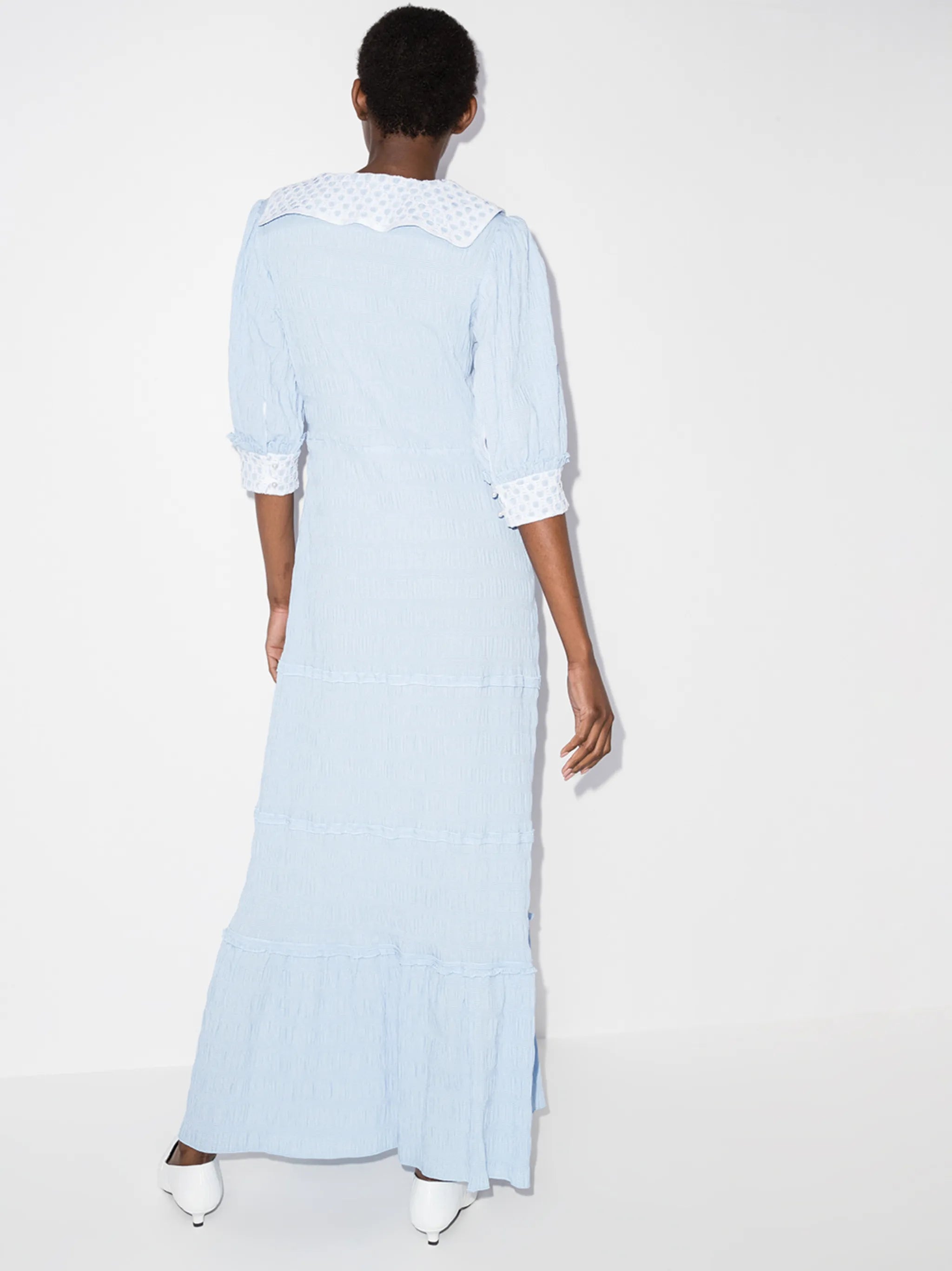 crochet-trim maxi dress