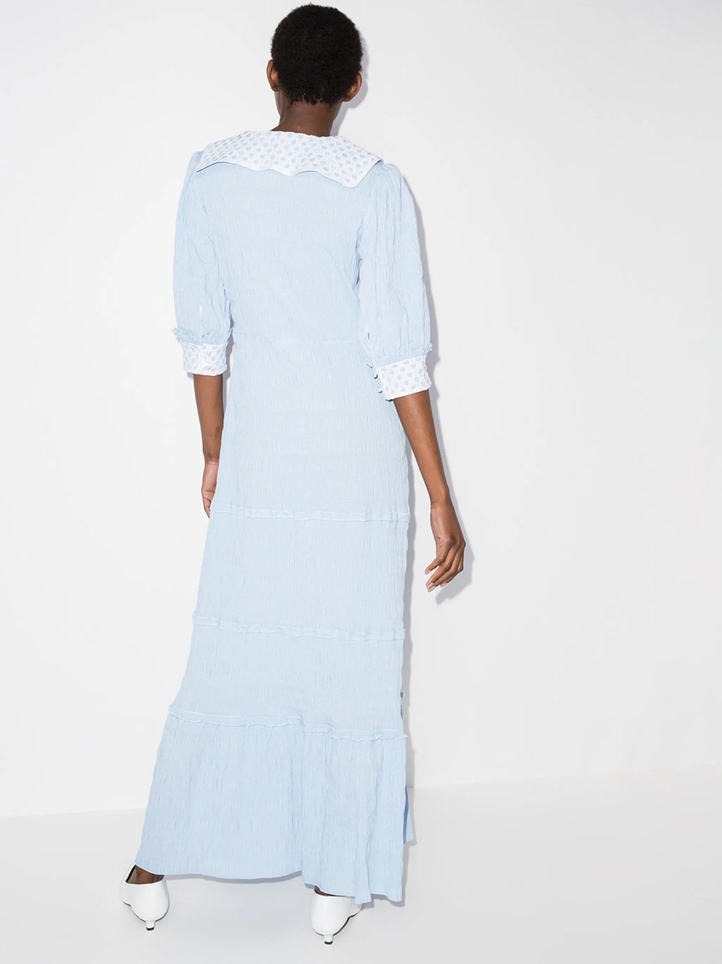 crochet-trim maxi dress
