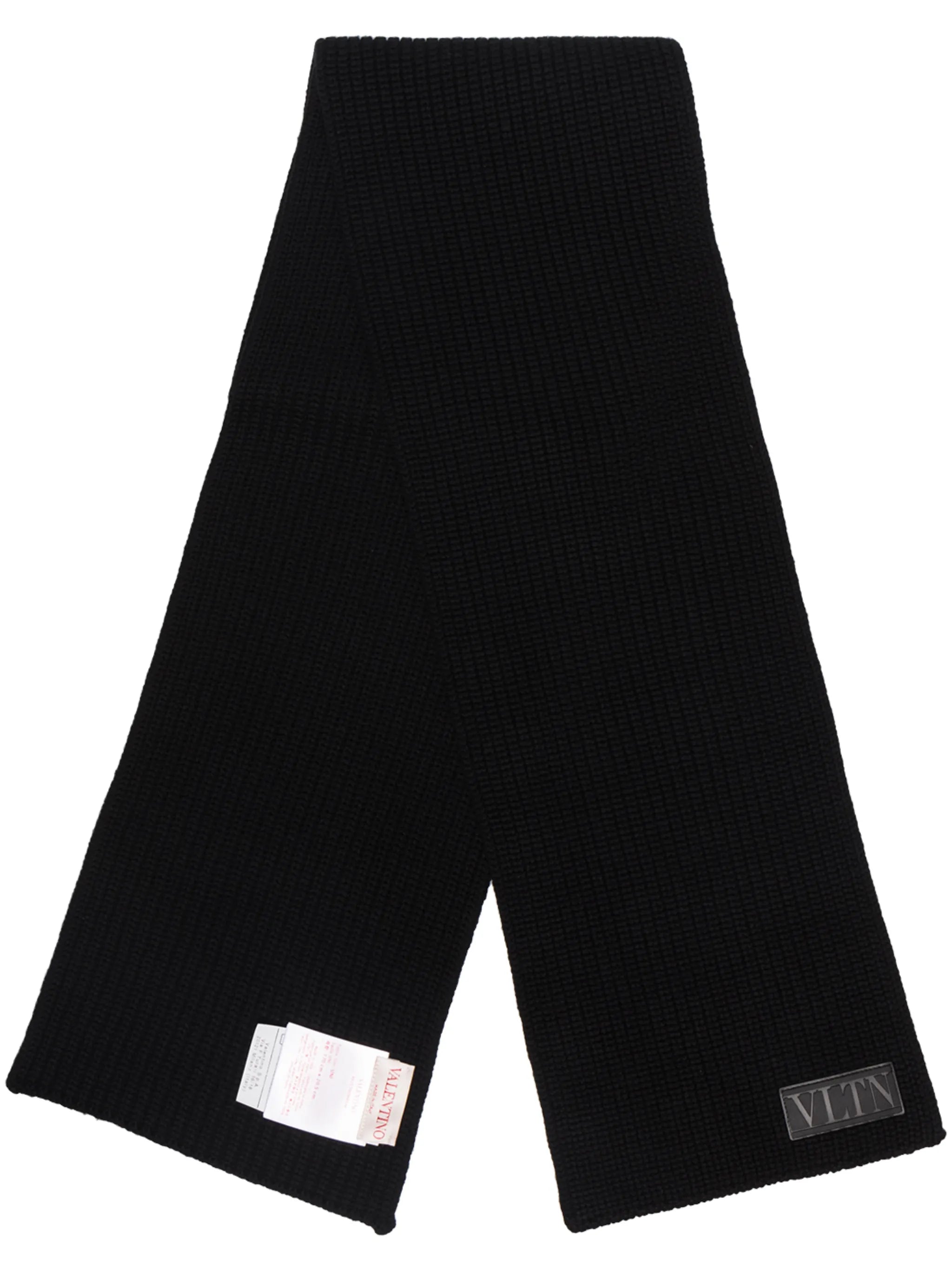 VLTN logo patch knitted scarf