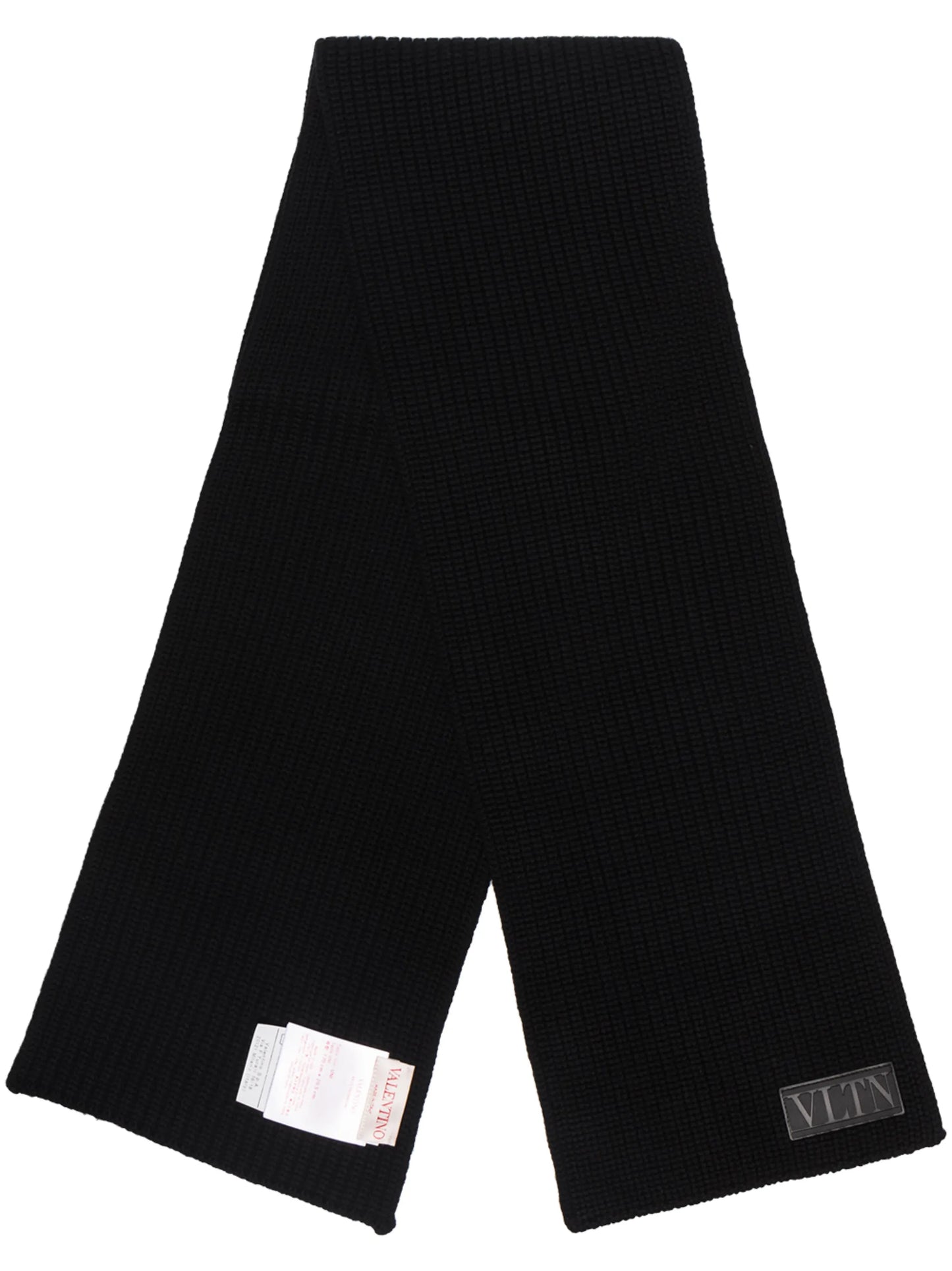 VLTN logo patch knitted scarf