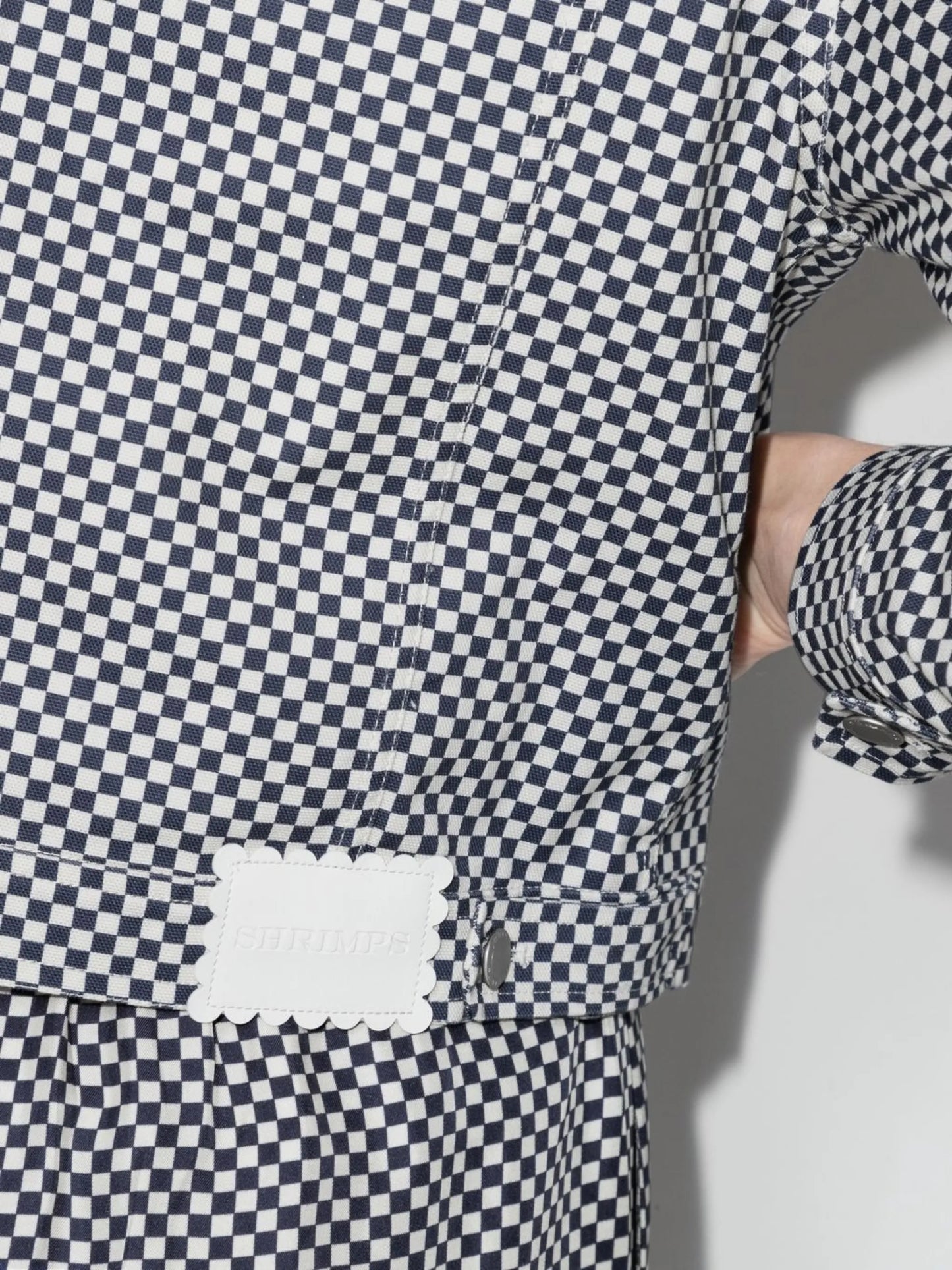 Adira check-print denim jacket
