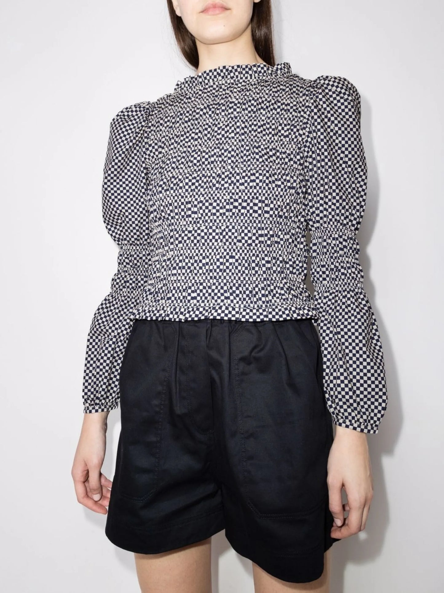 Antoon gingham-check blouse