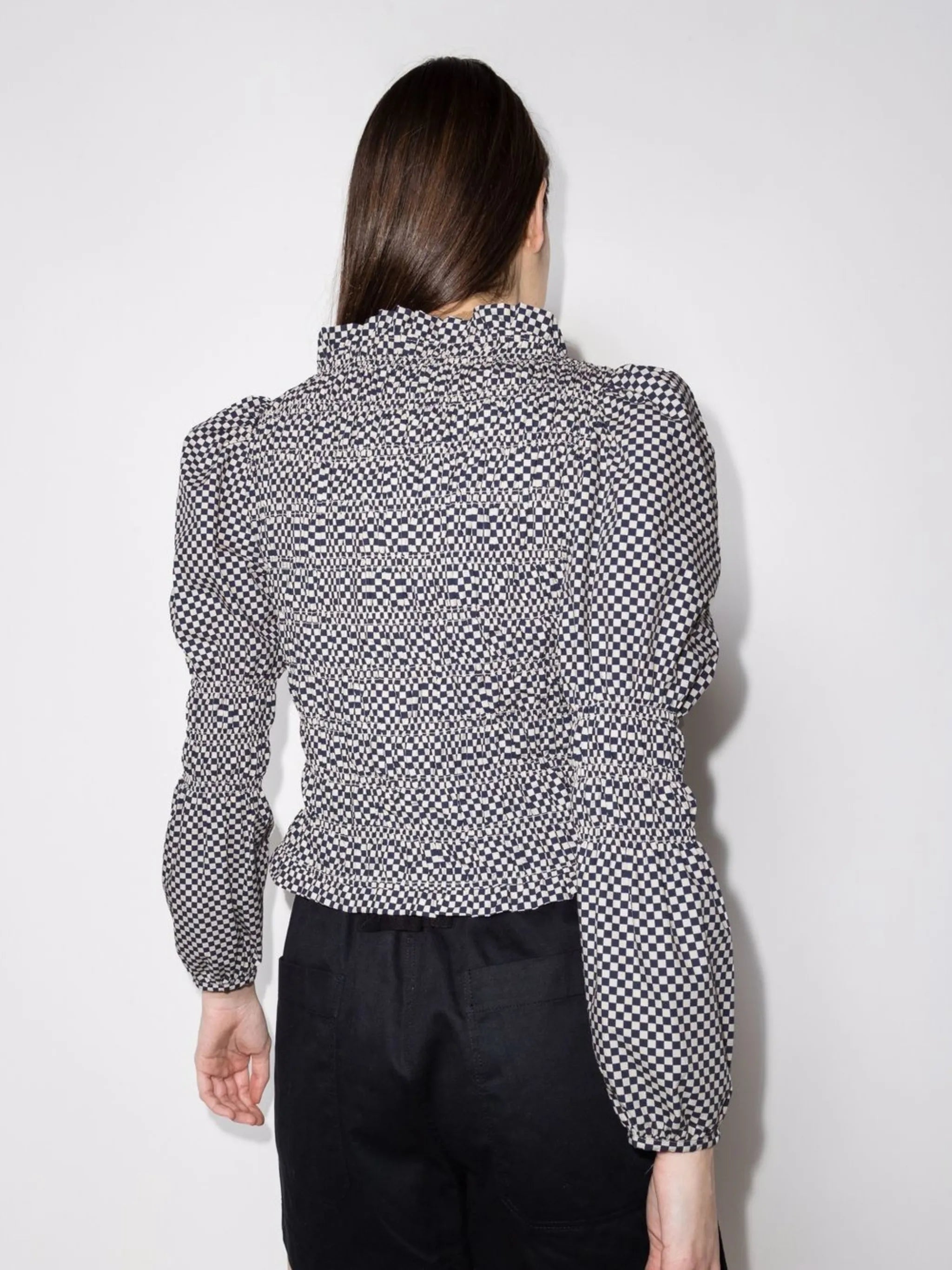 Antoon gingham-check blouse