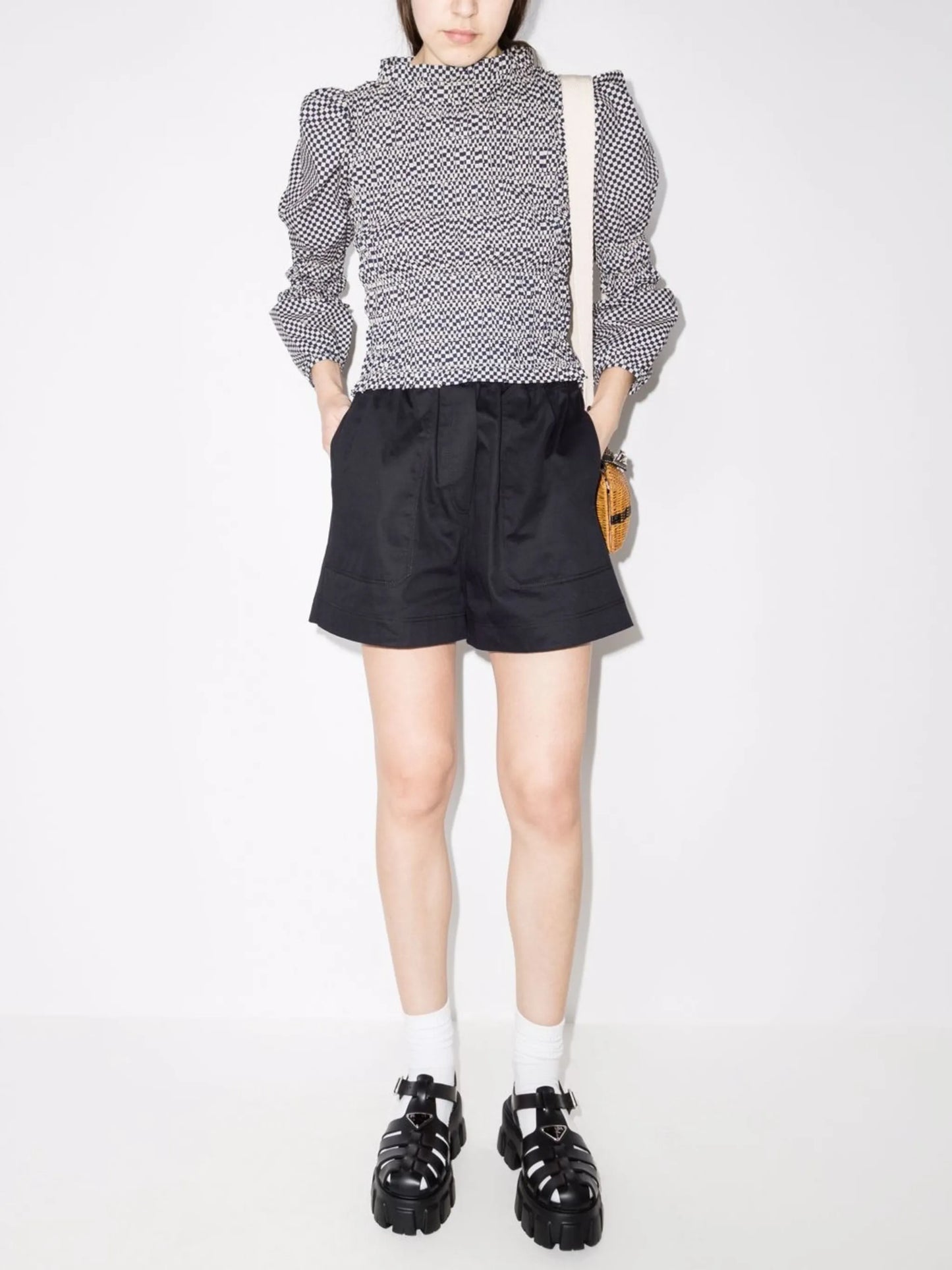 Antoon gingham-check blouse