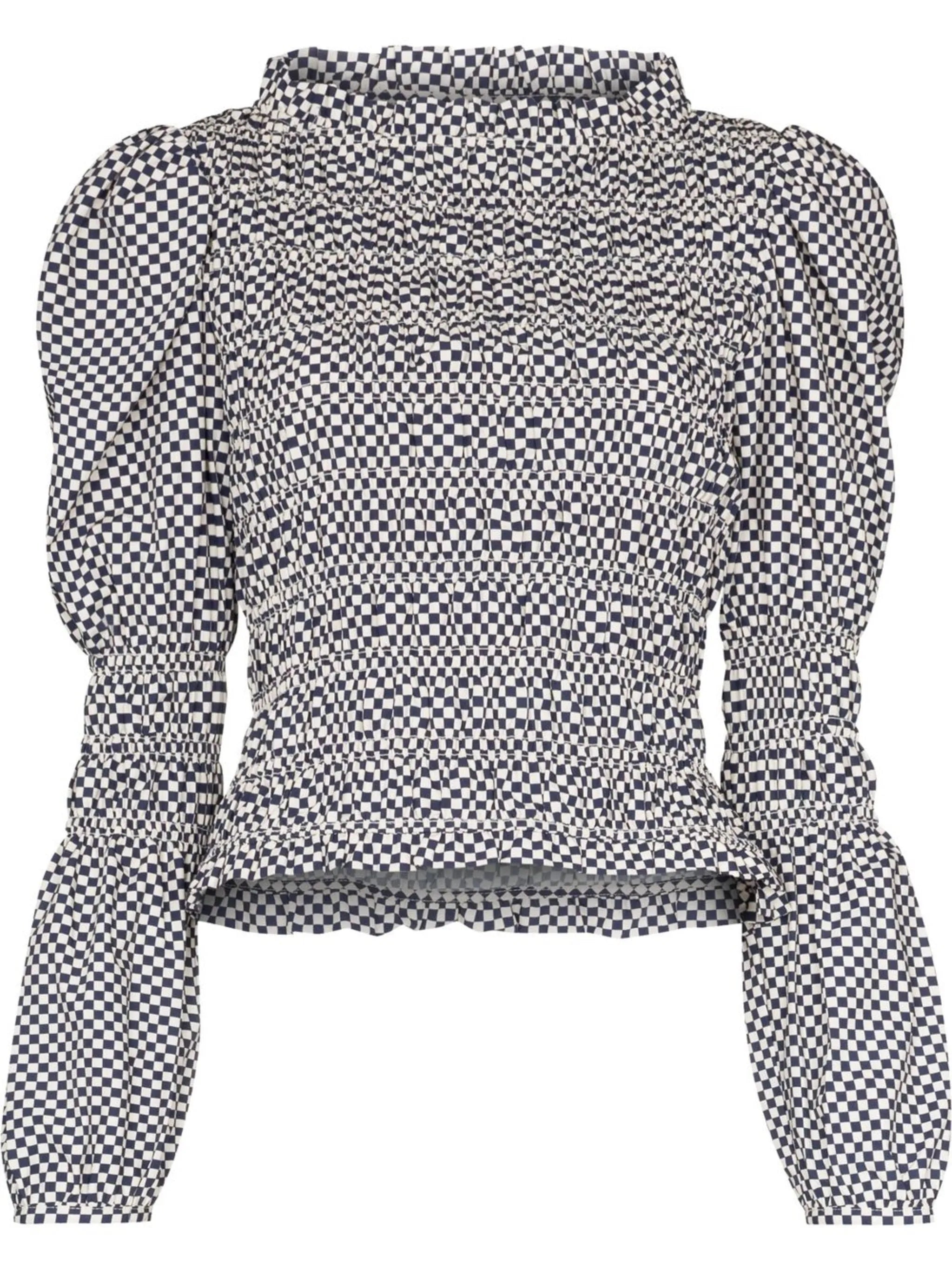Antoon gingham-check blouse