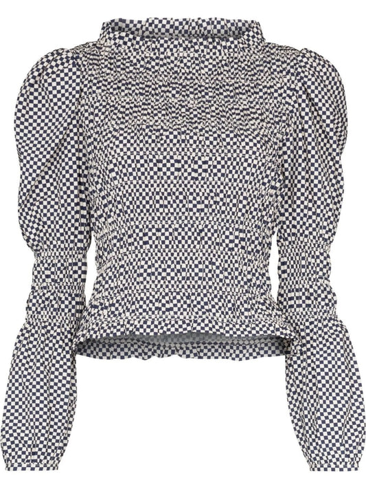 Antoon gingham-check blouse