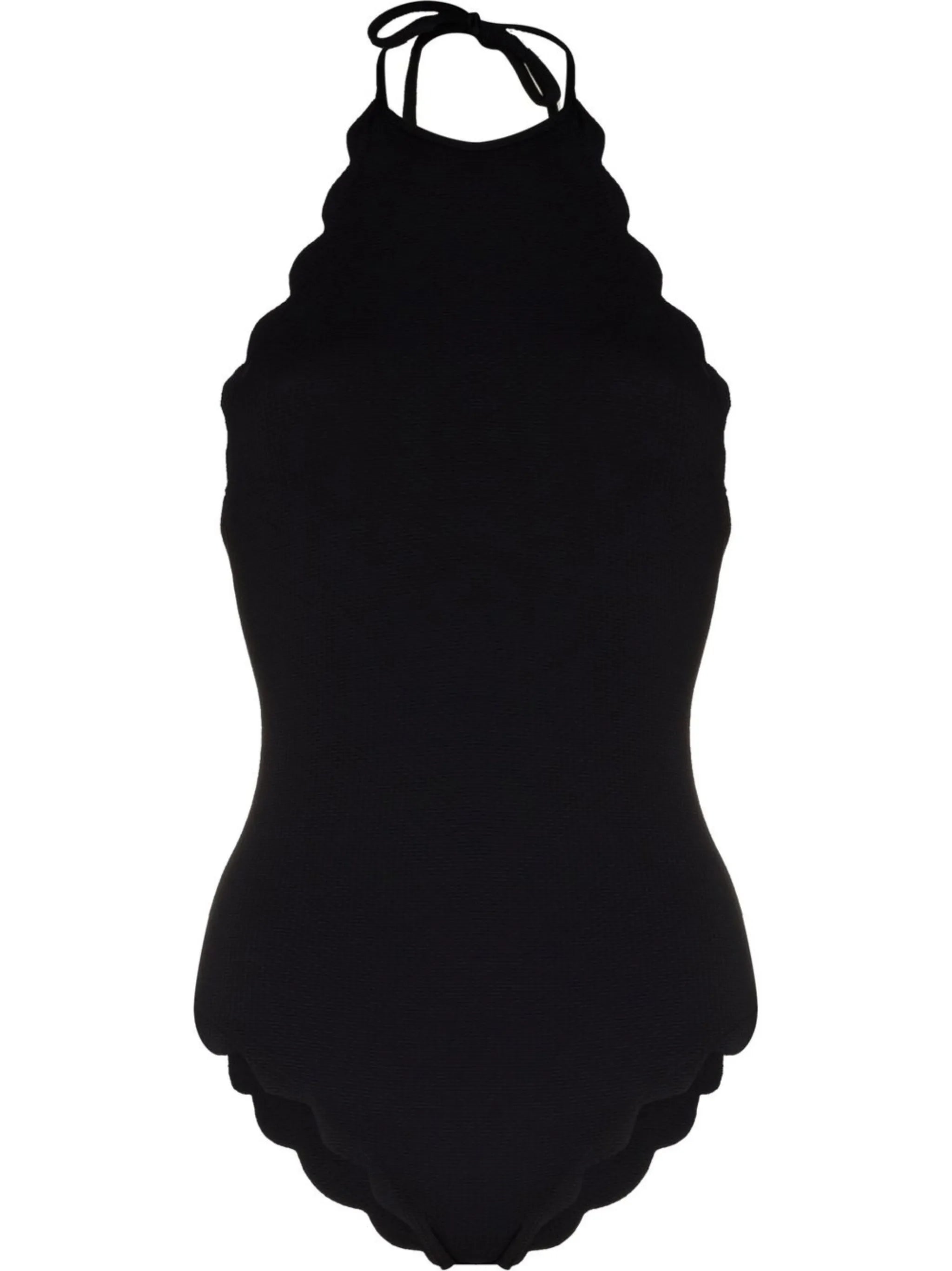 scallop-hem halterneck swimsuit