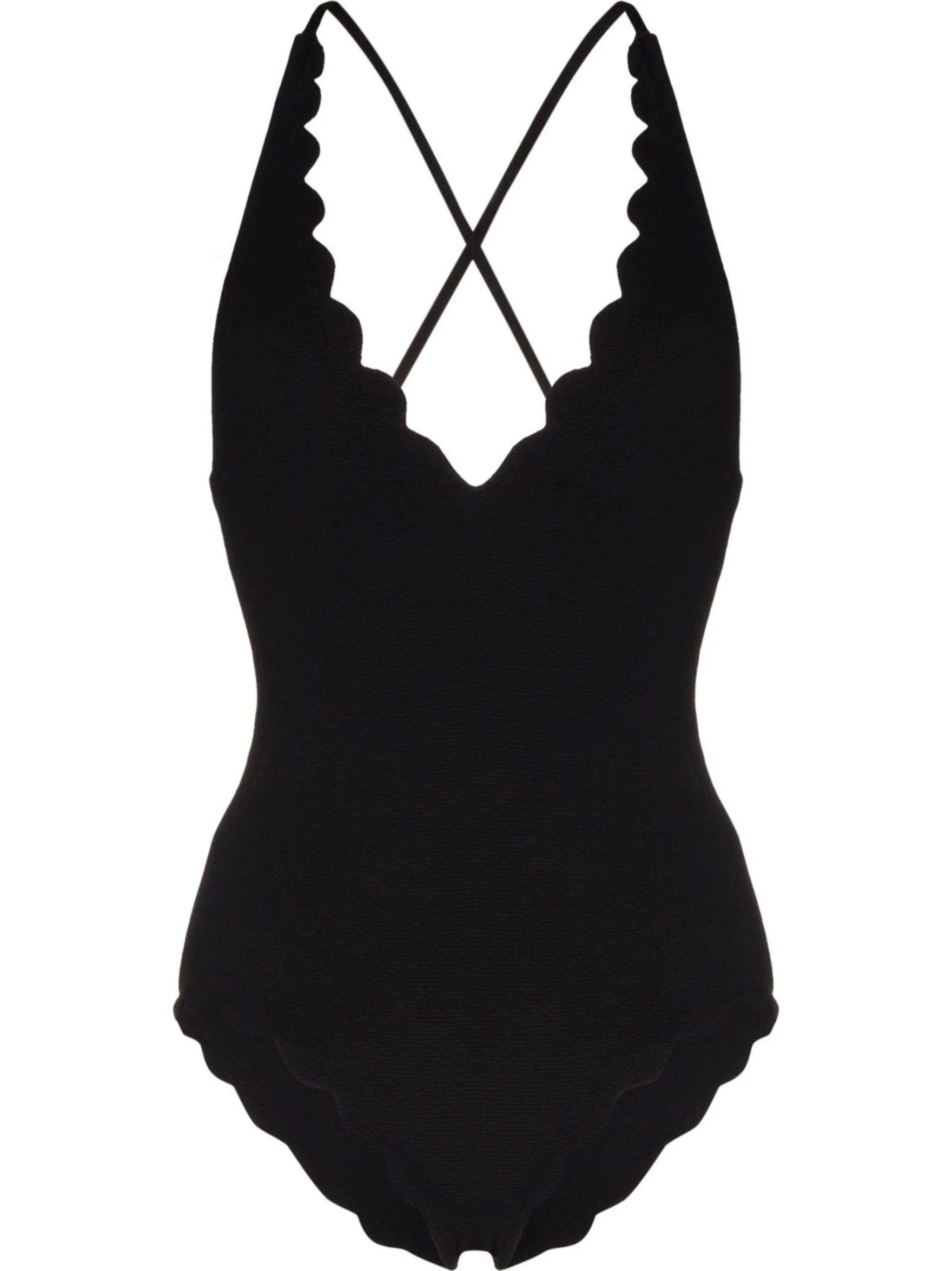 North scalloped-trim swimsuit