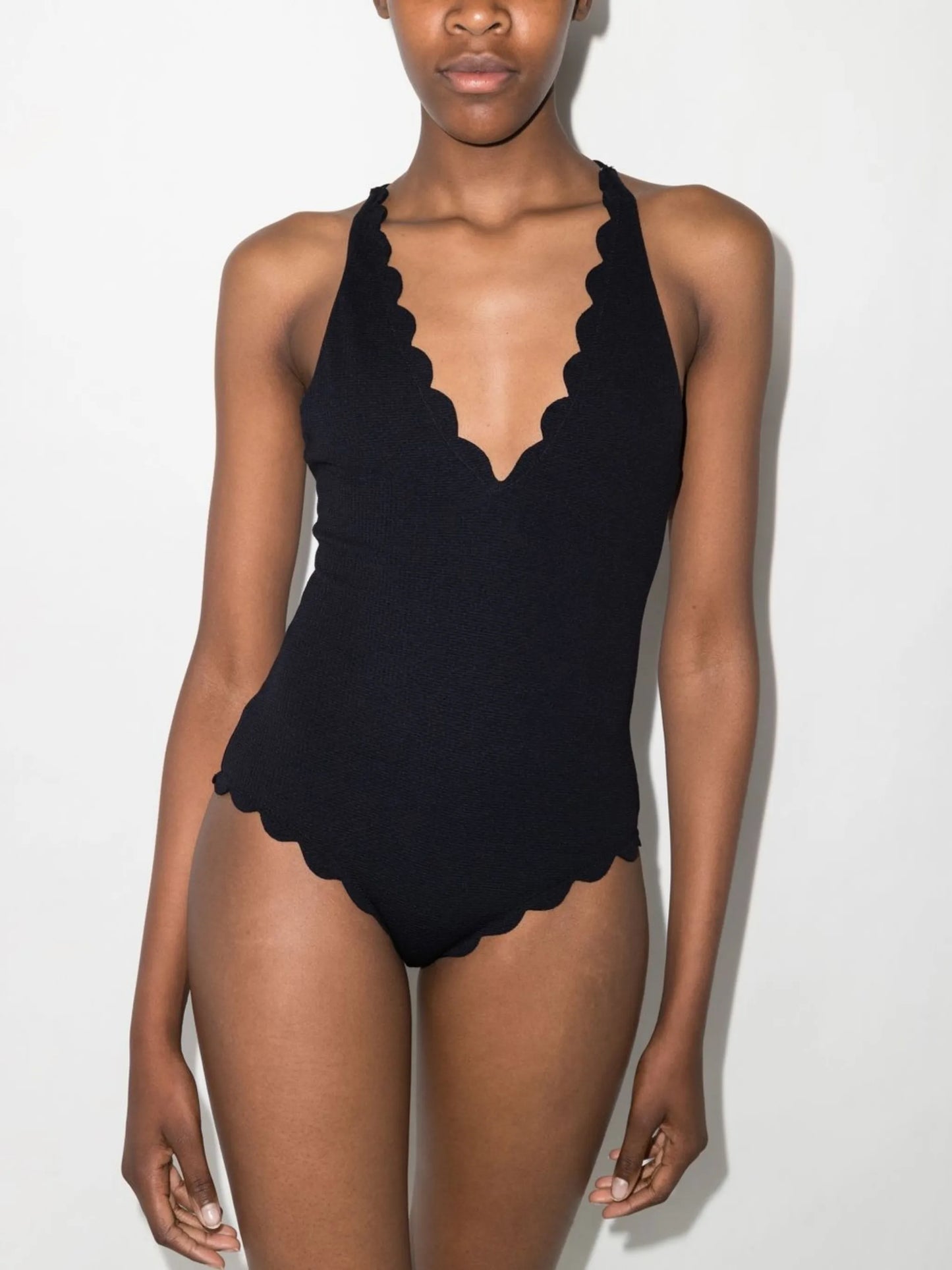 North scalloped-trim swimsuit