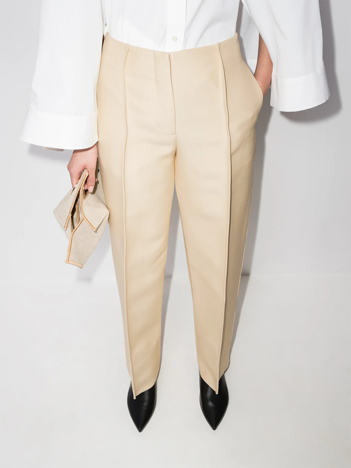 high-rise tailored trousers
