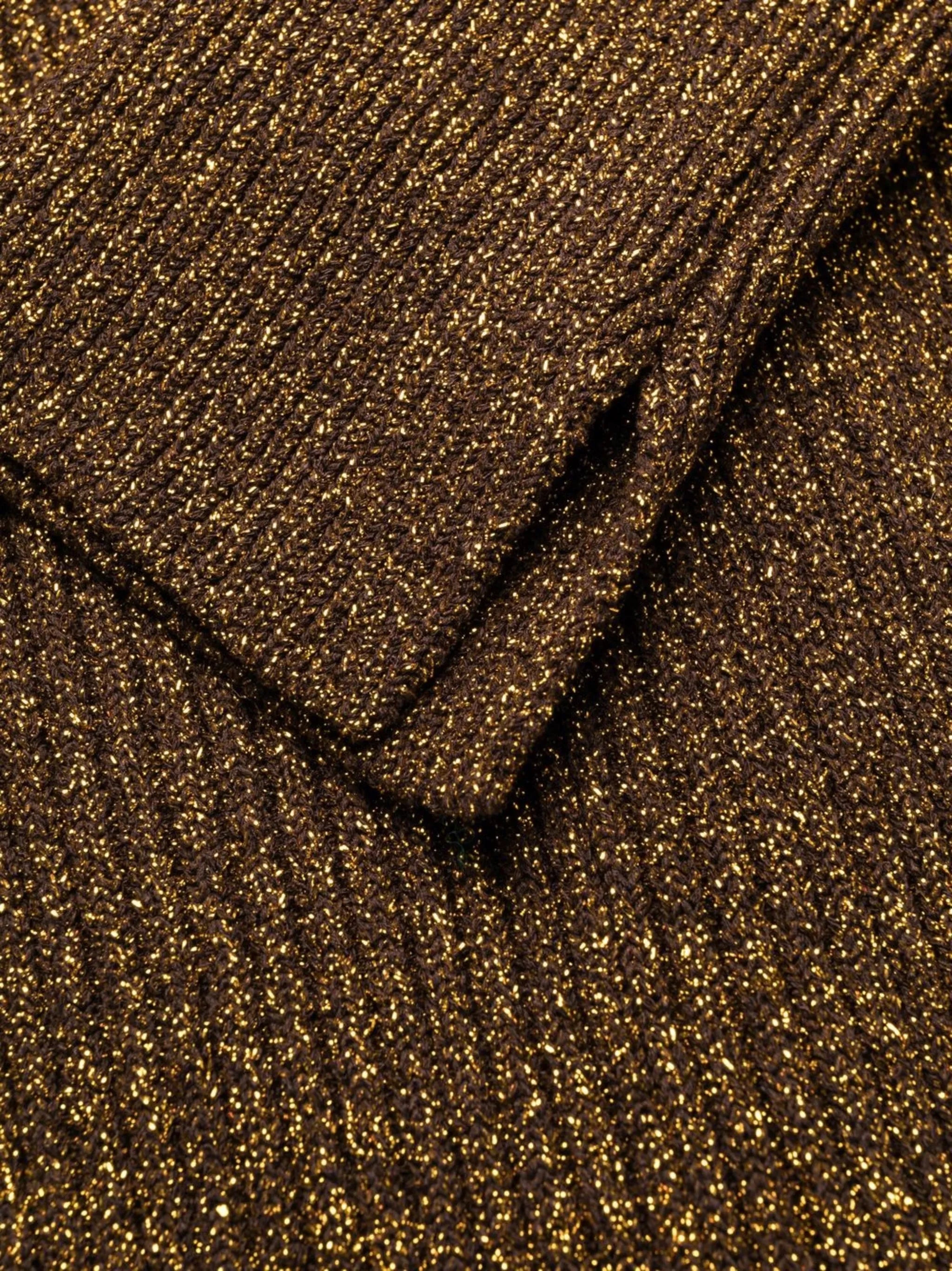 metallic ribbed-knit midi dress