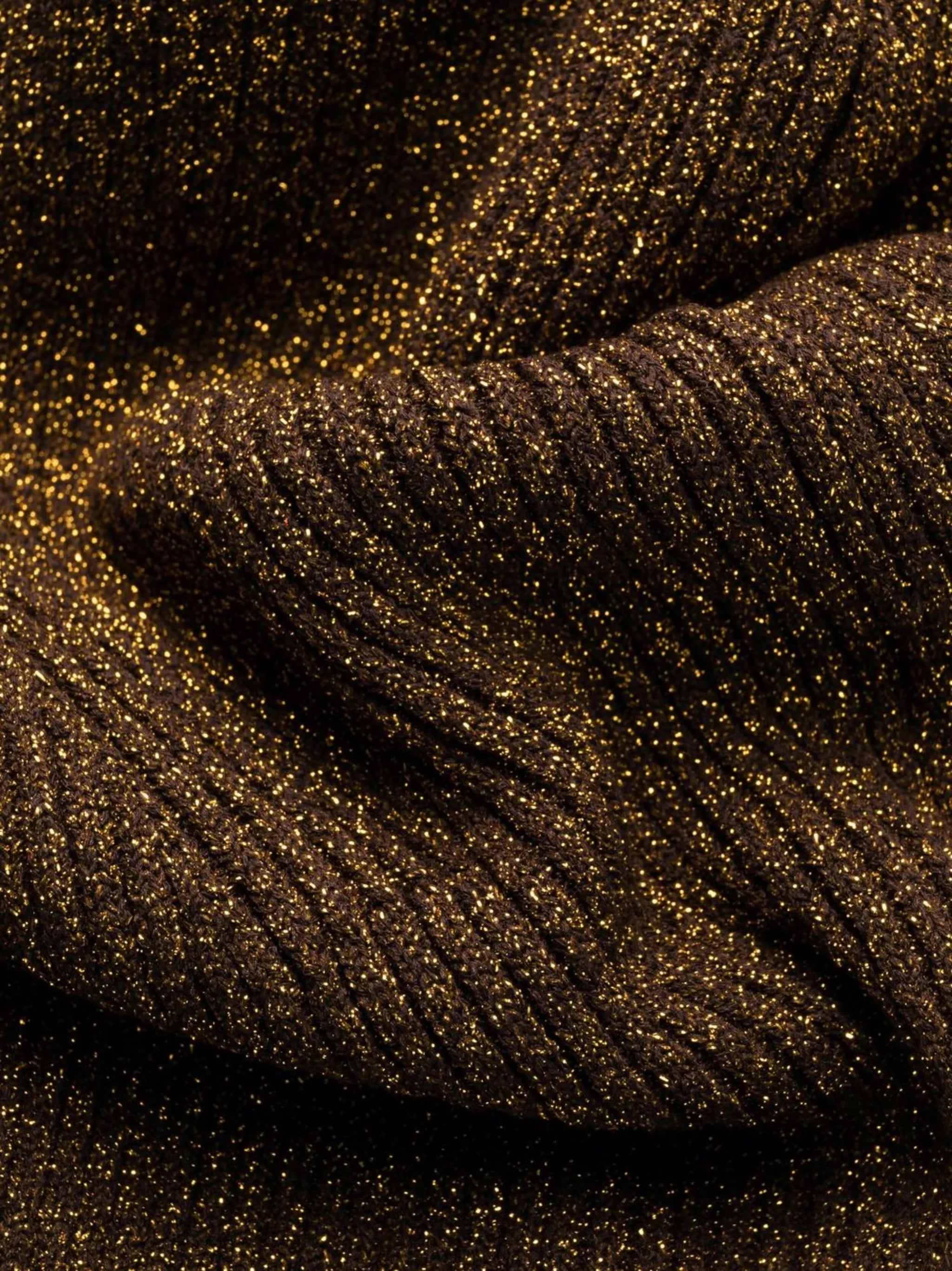 metallic ribbed-knit midi dress