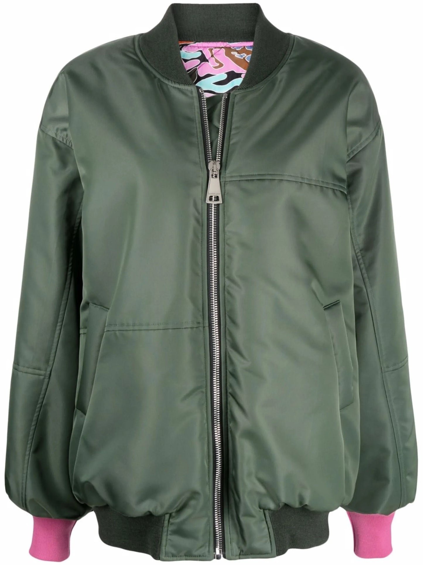 contrast-cuff bomber jacket