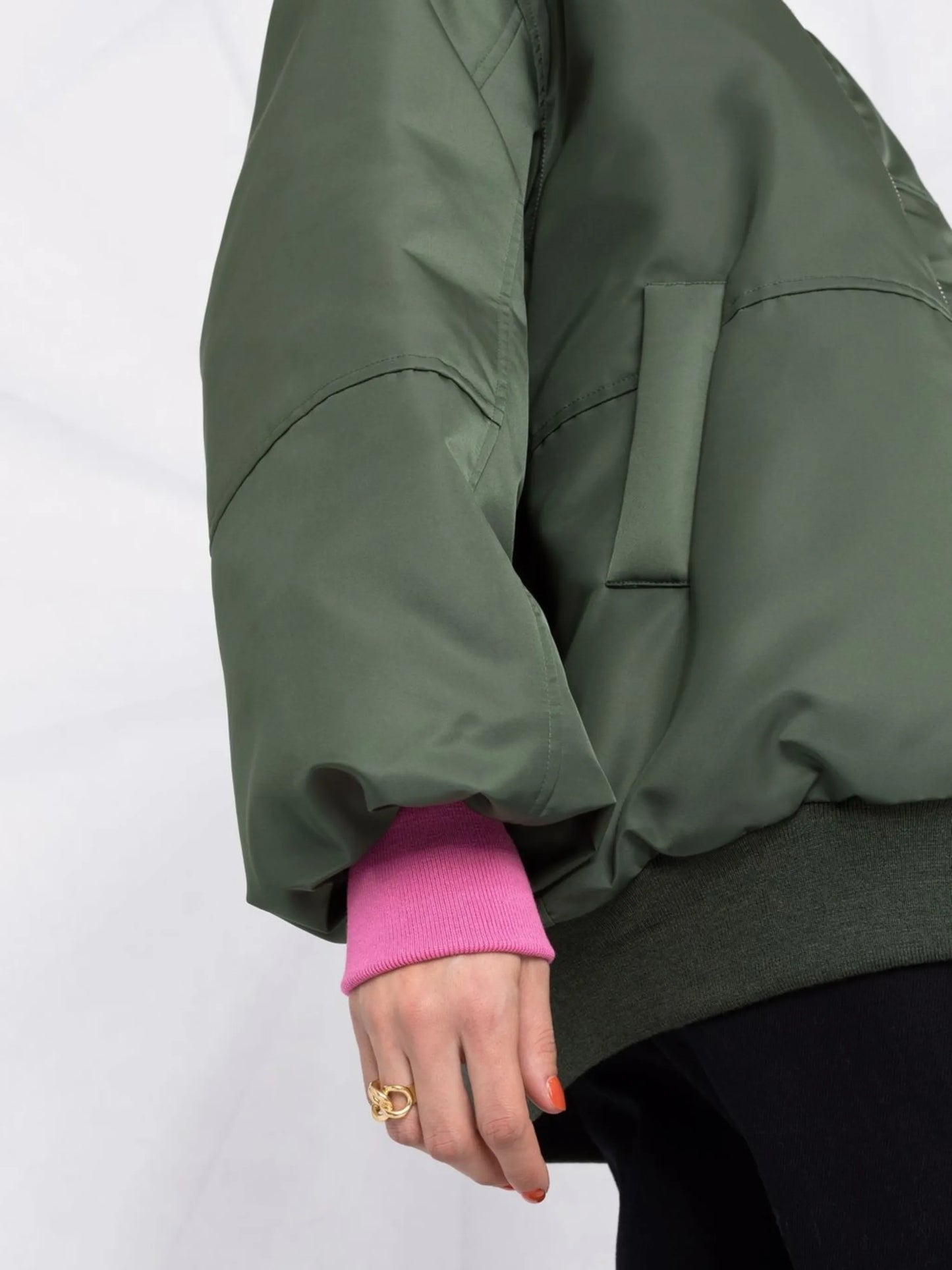 contrast-cuff bomber jacket
