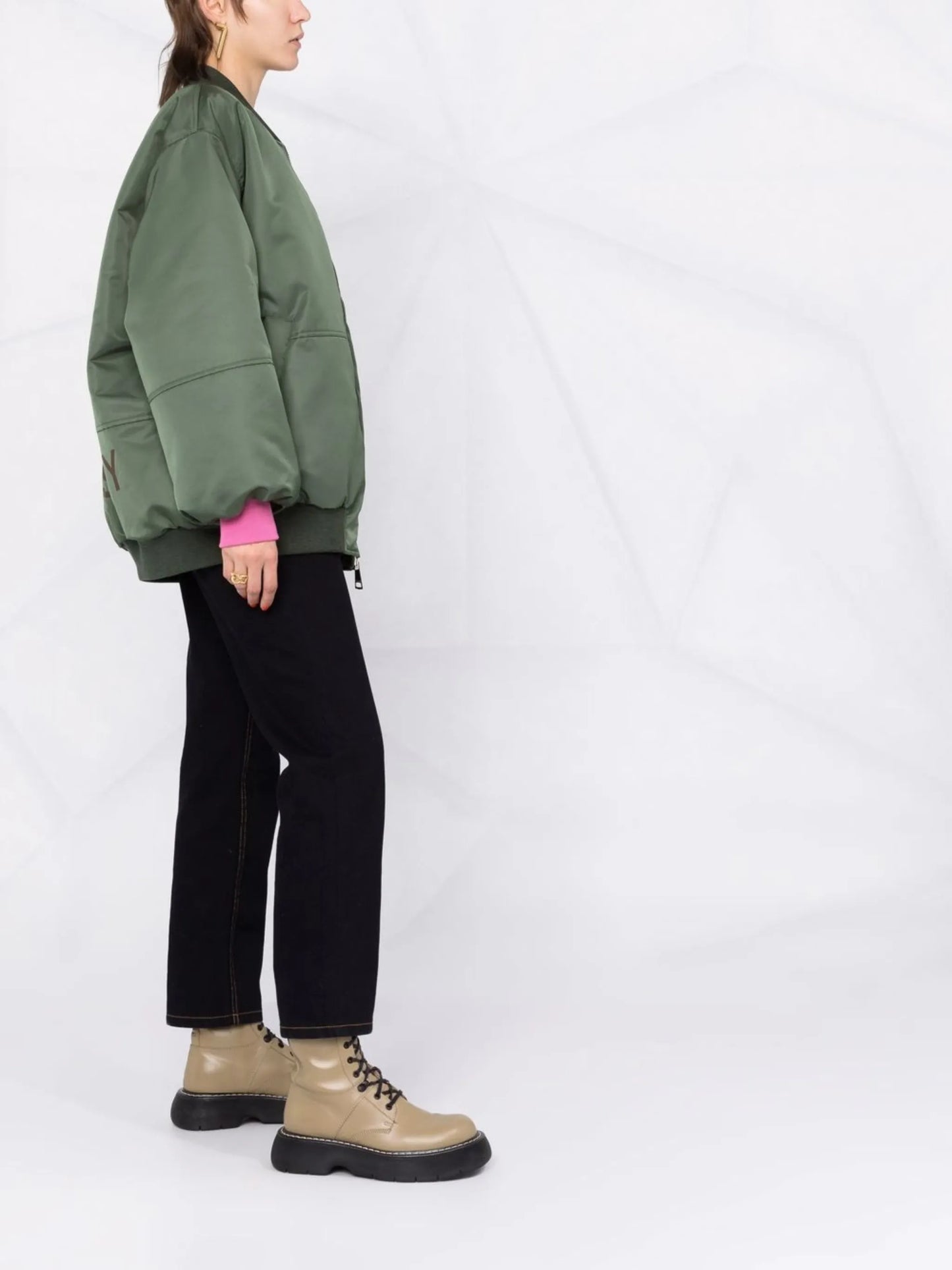 contrast-cuff bomber jacket