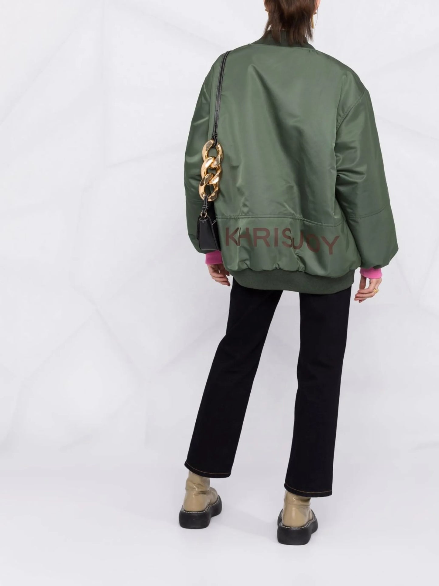 contrast-cuff bomber jacket