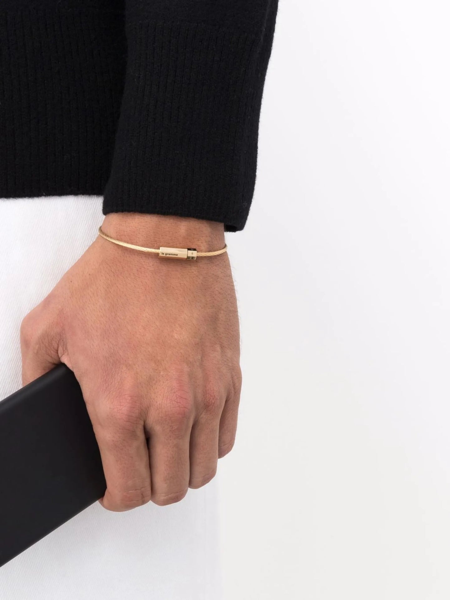 18kt yellow gold 10g polished Octagon cable diamond bracelet