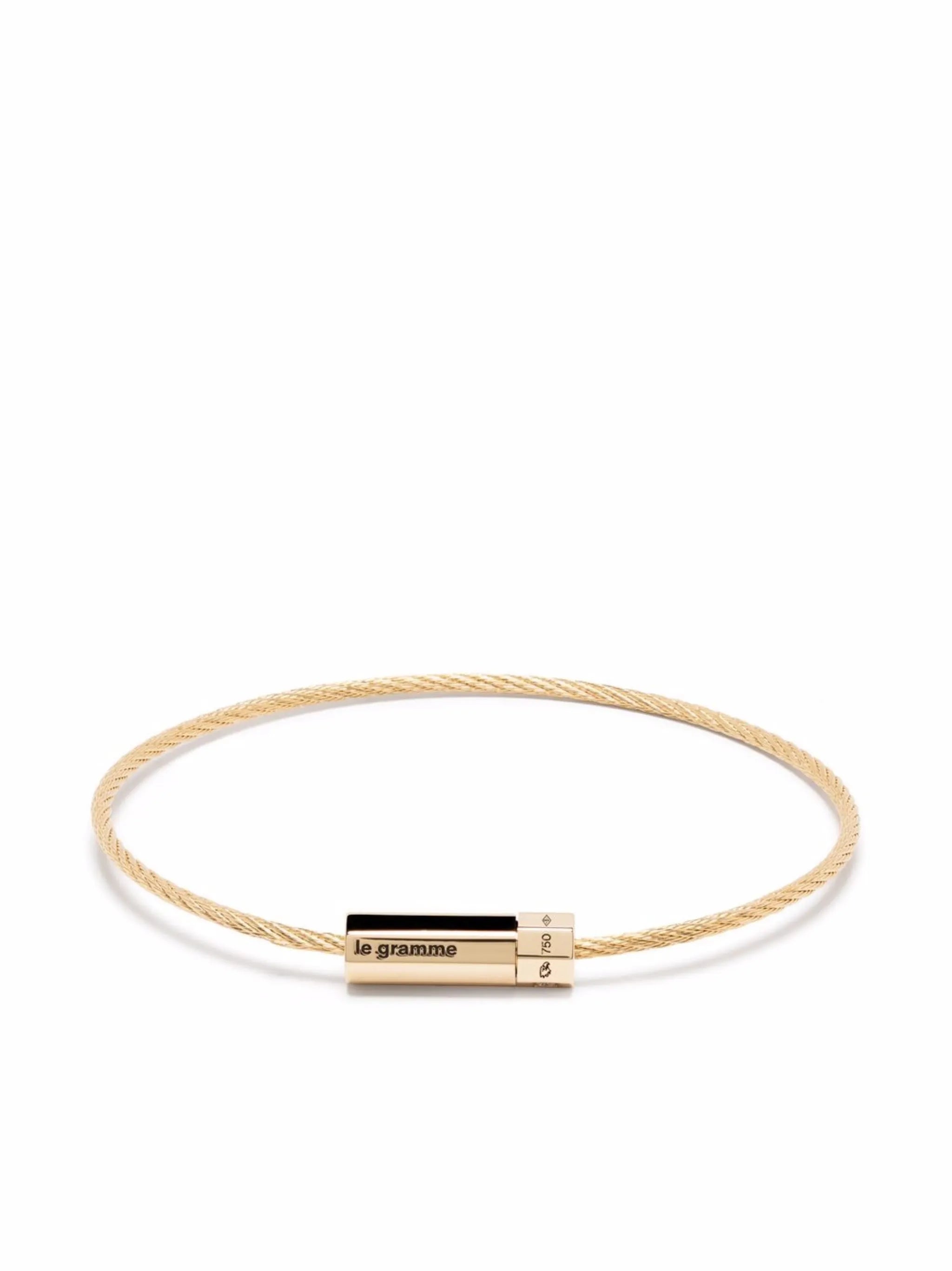 18kt yellow gold 10g polished Octagon cable diamond bracelet
