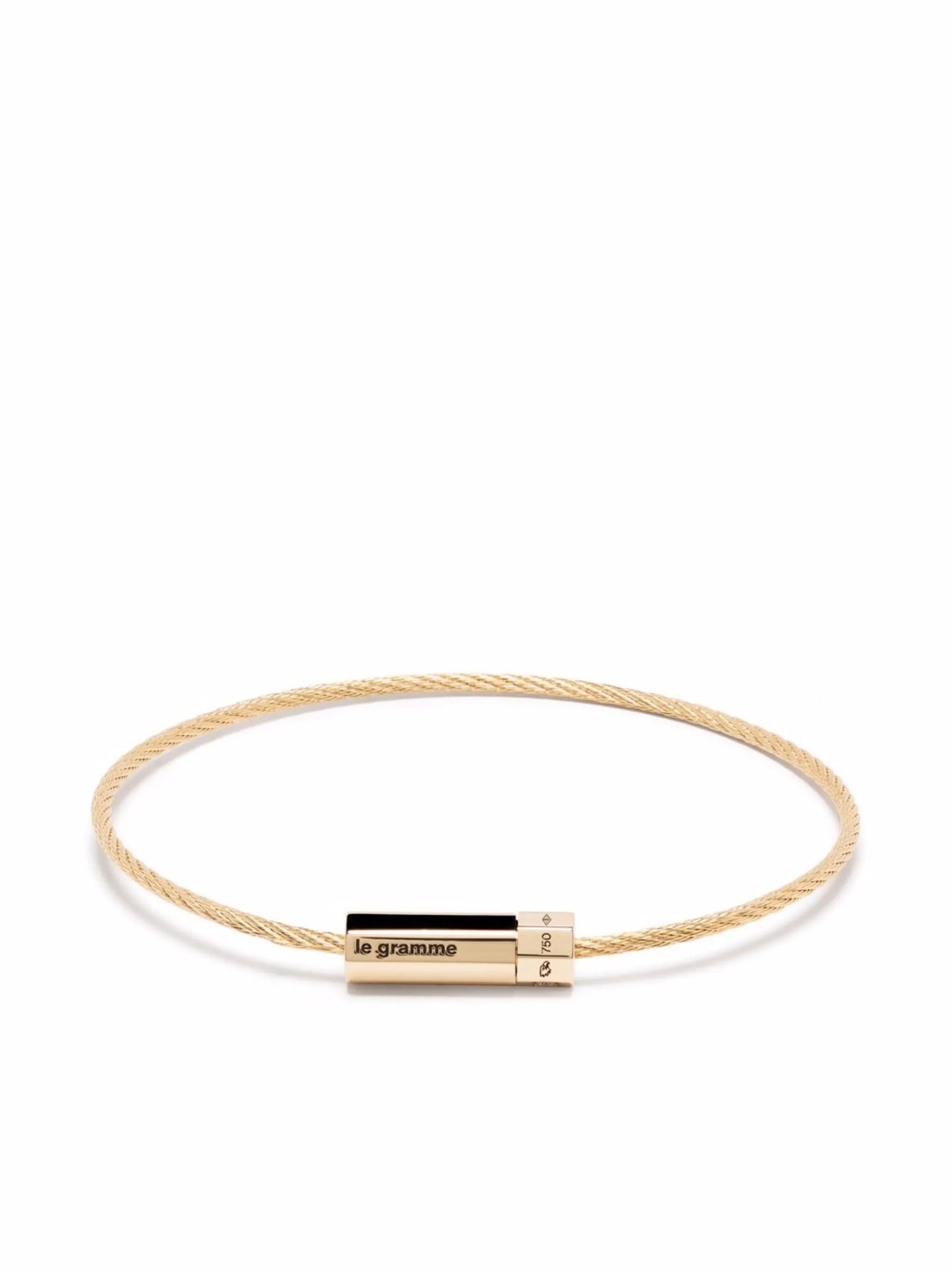 18kt yellow gold 10g polished Octagon cable diamond bracelet