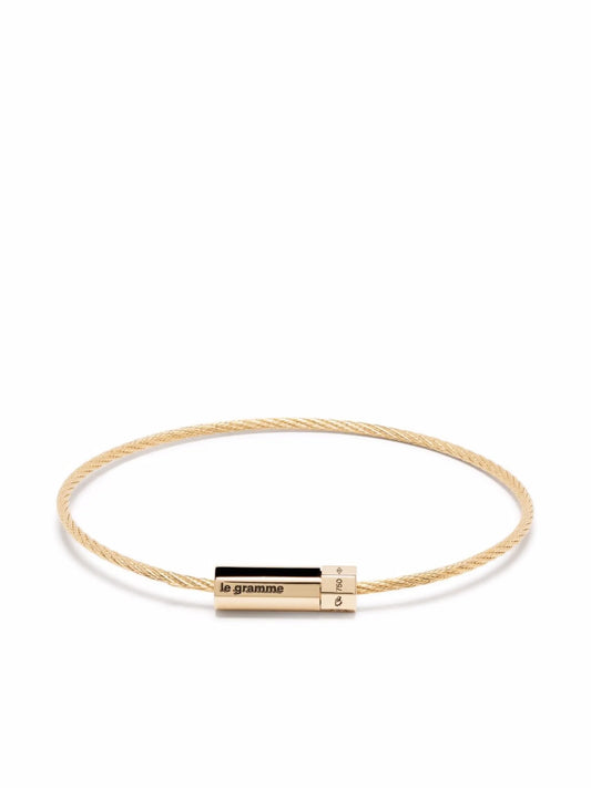 18kt yellow gold 10g polished Octagon cable diamond bracelet