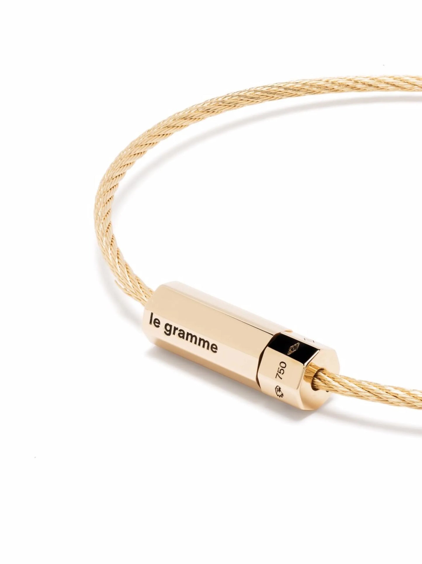 18kt yellow gold 10g polished Octagon cable diamond bracelet