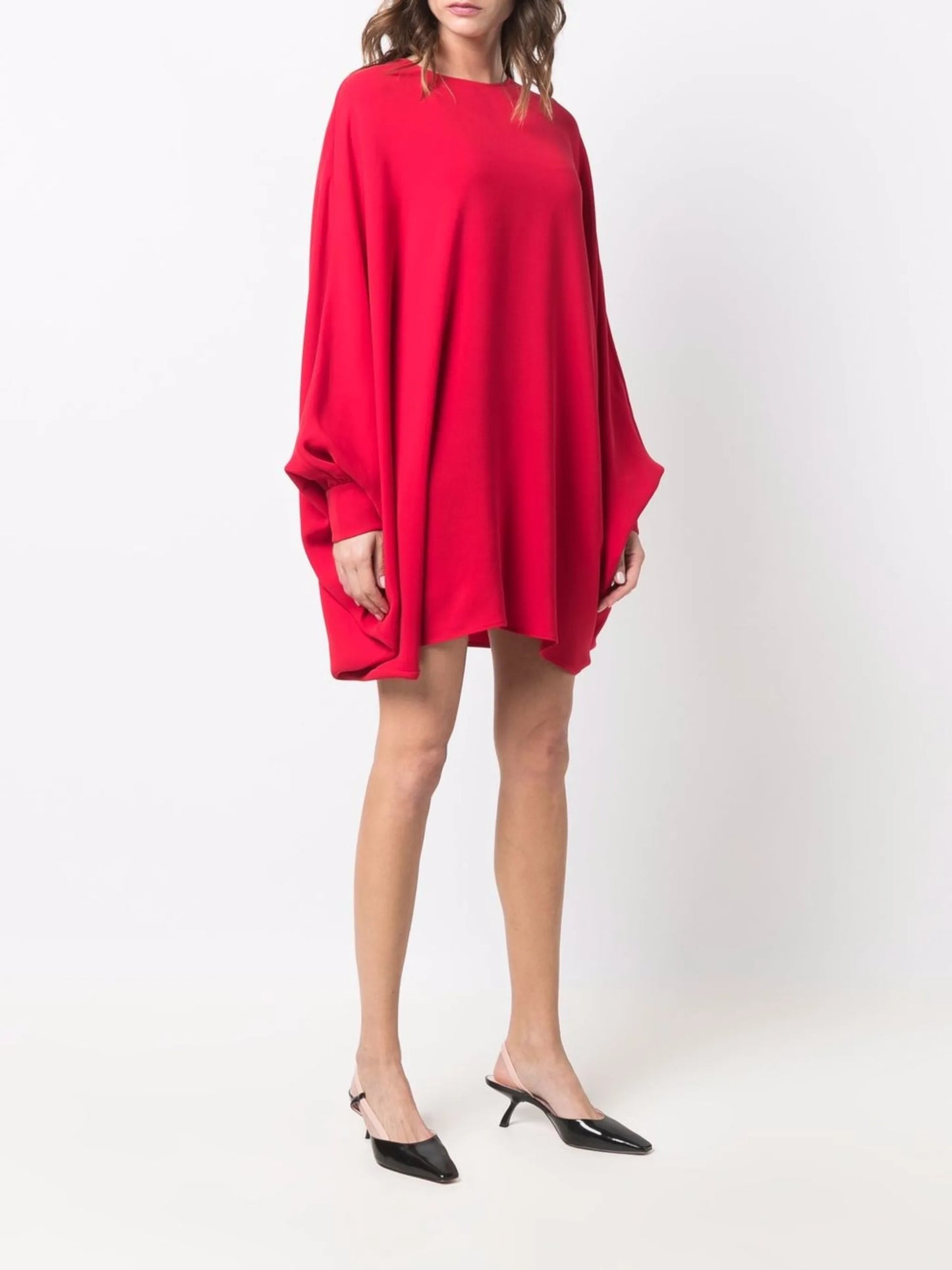 fluid long-sleeve mini dress