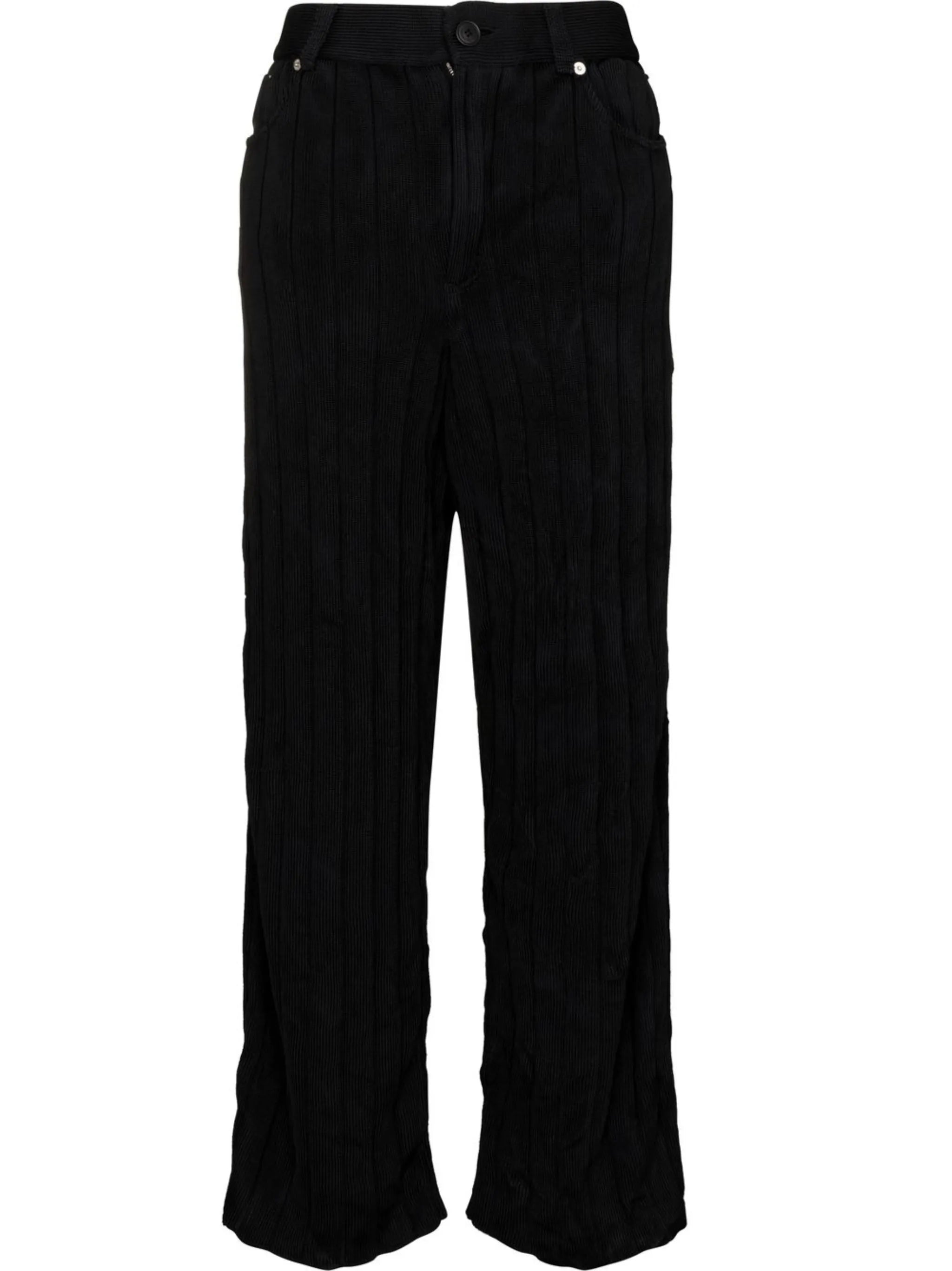 logo-patch ribbed-knit trousers
