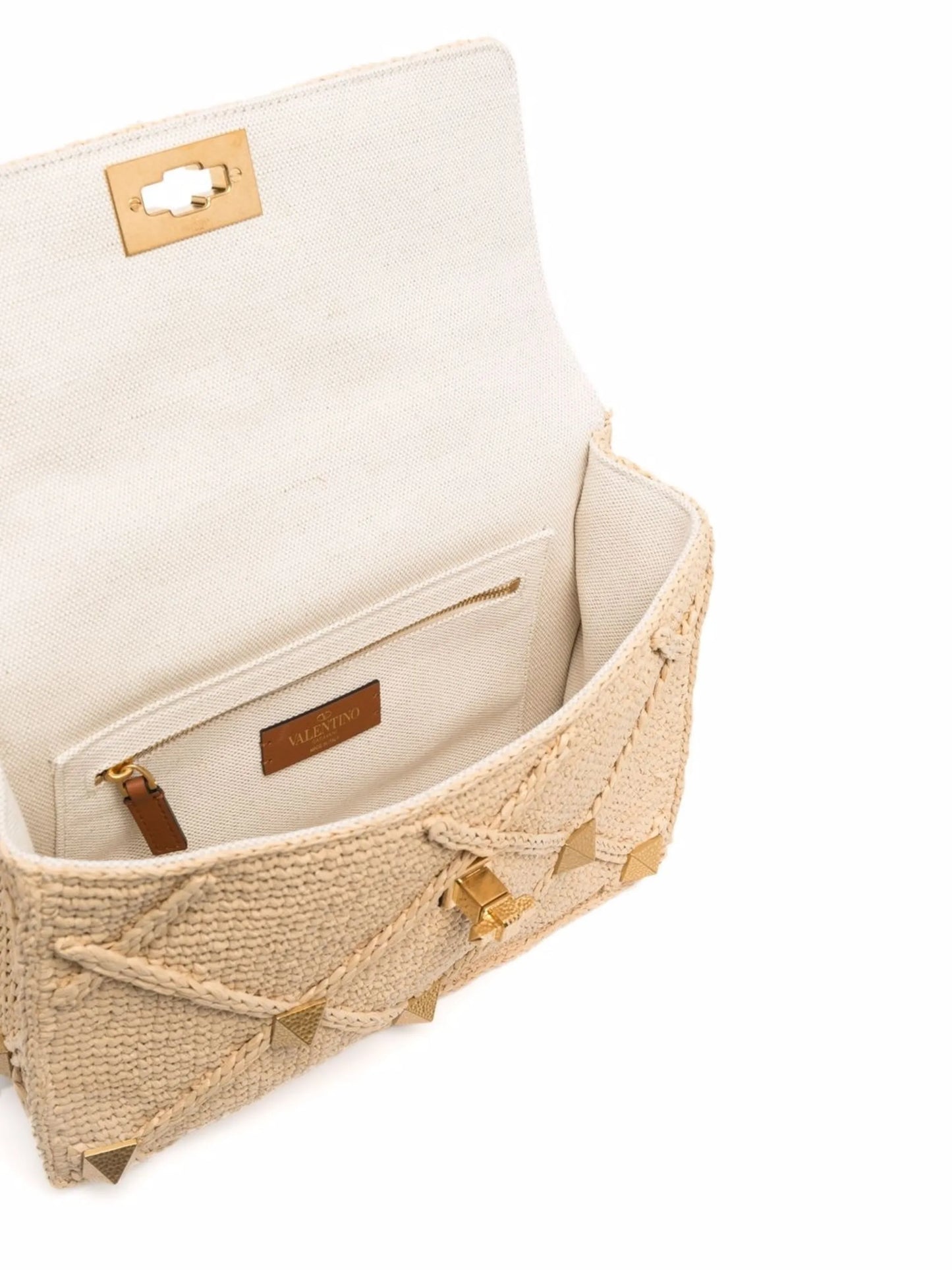 Roman Stud straw tote bag