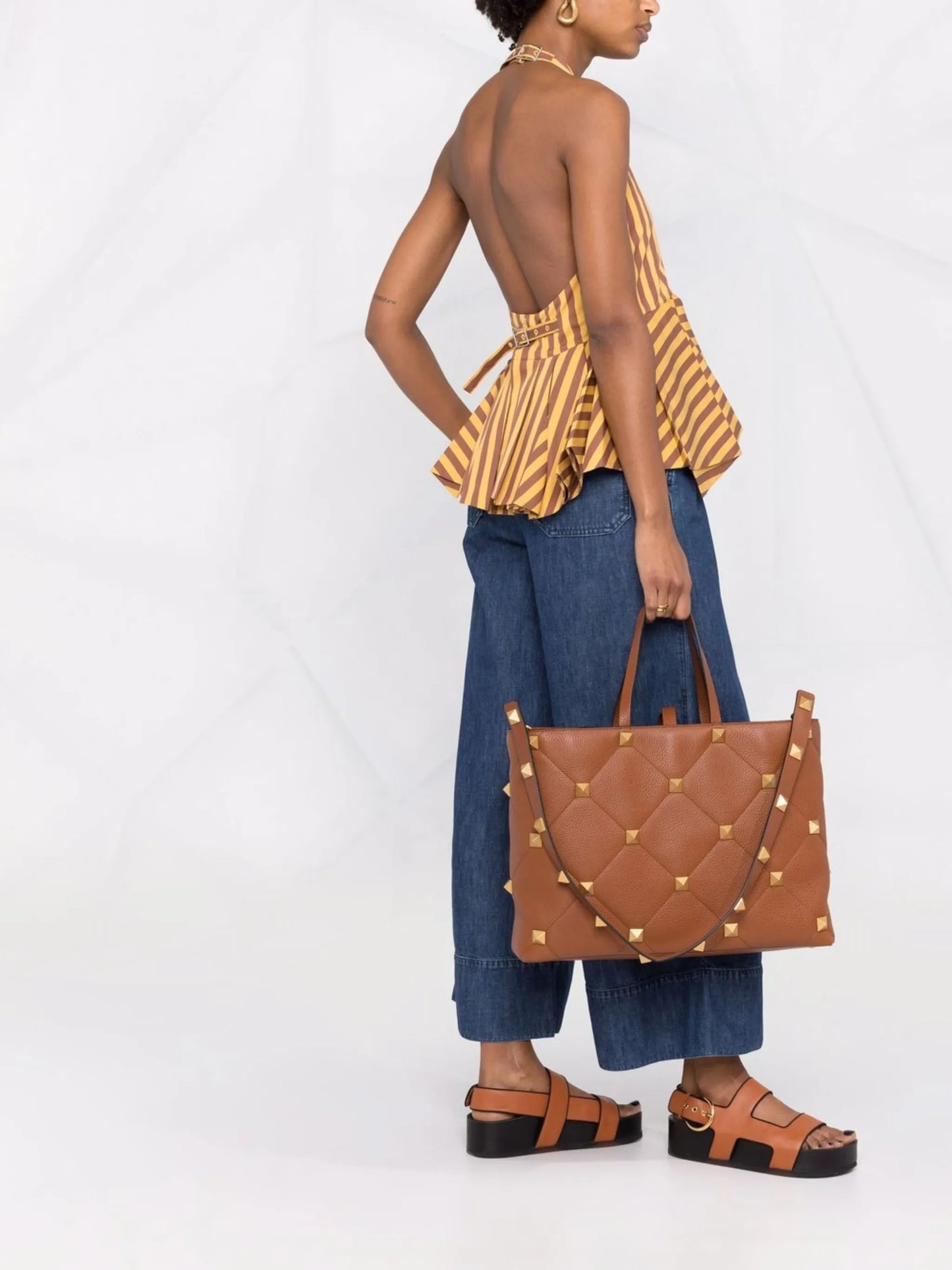 Roman Stud quilted tote bag