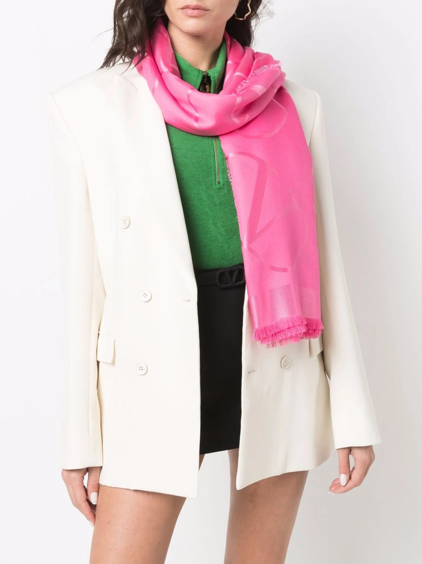 VLogo Signature jacquard shawl