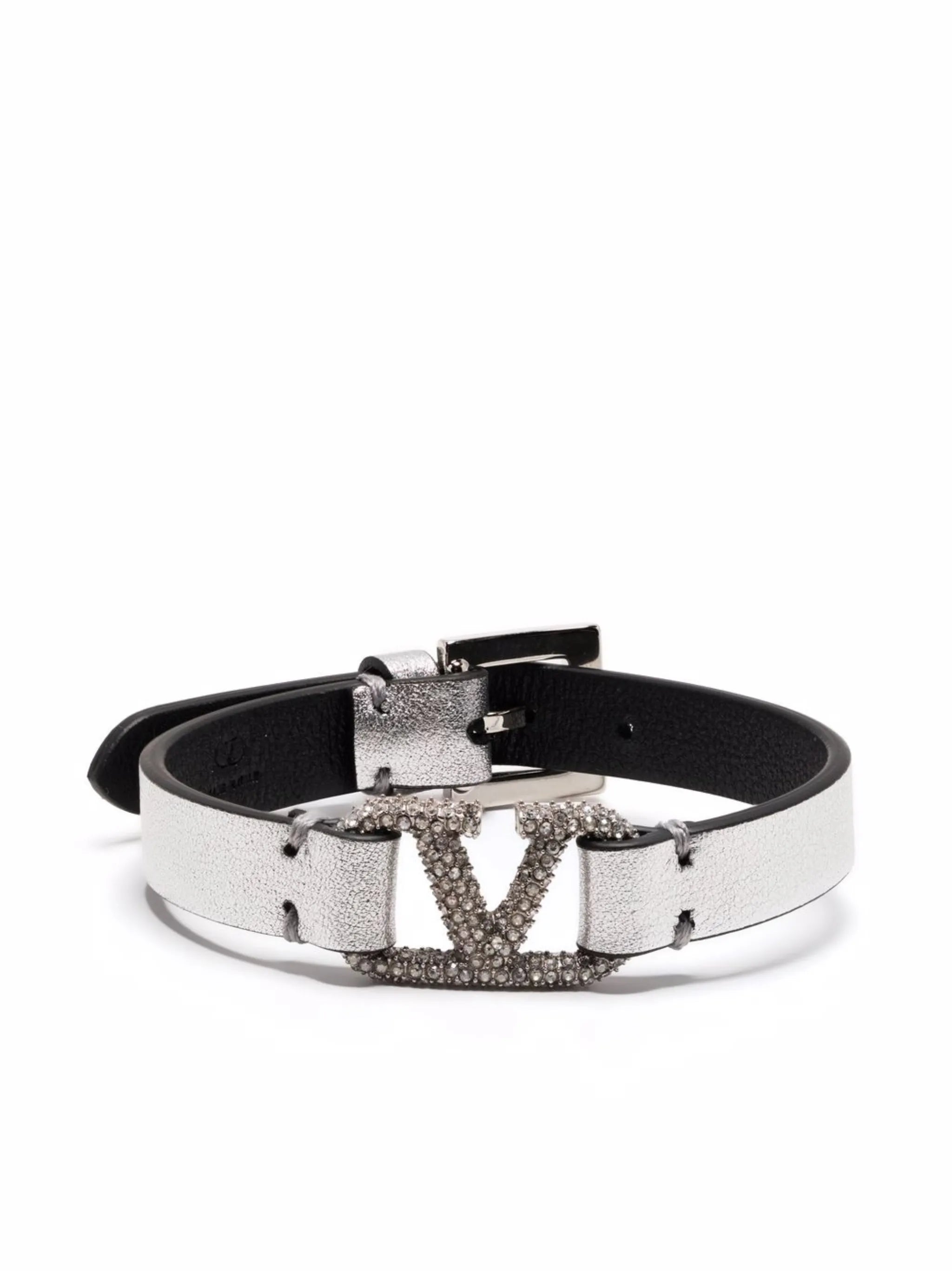 metallic leather bracelet