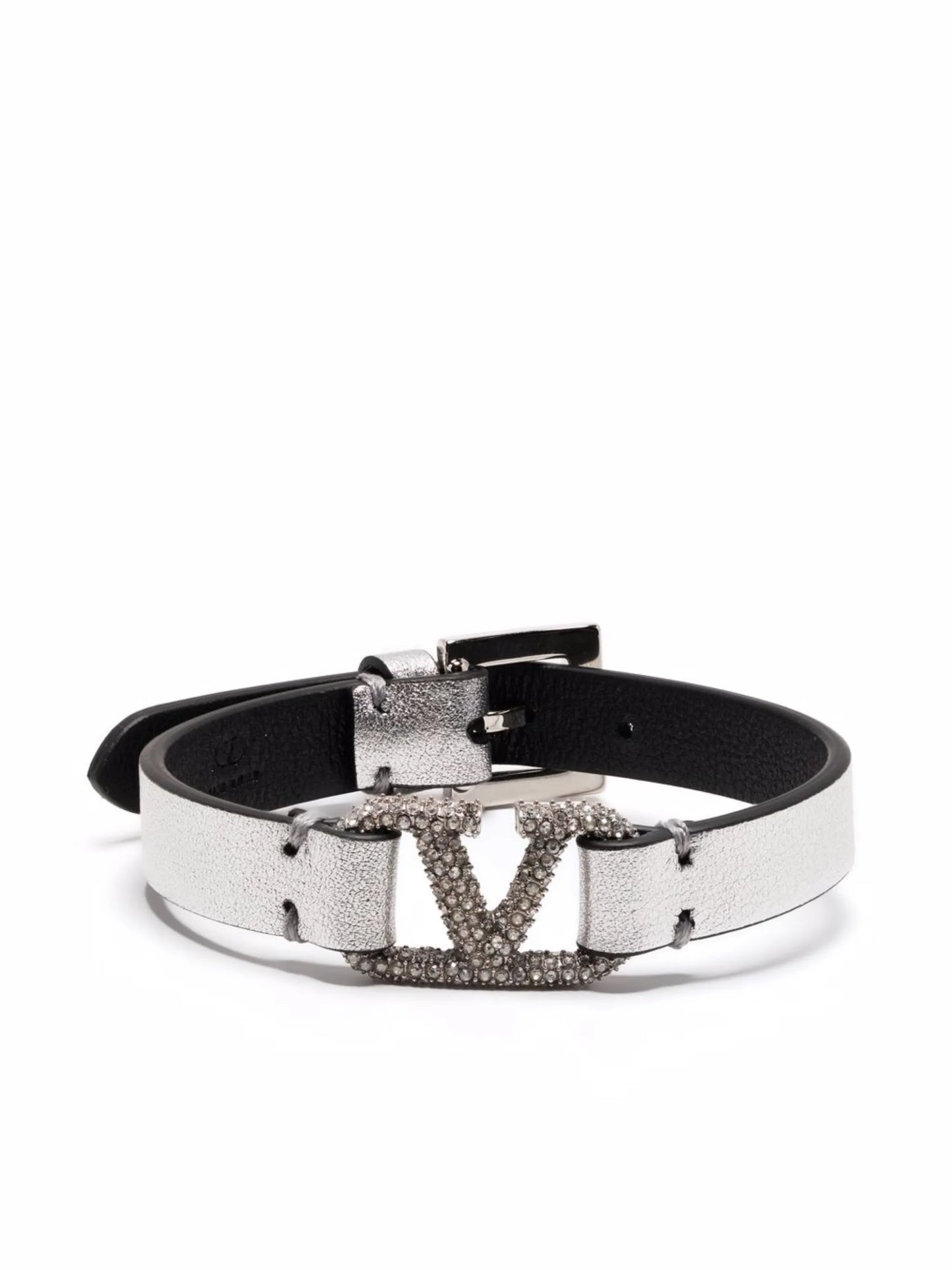 metallic leather bracelet