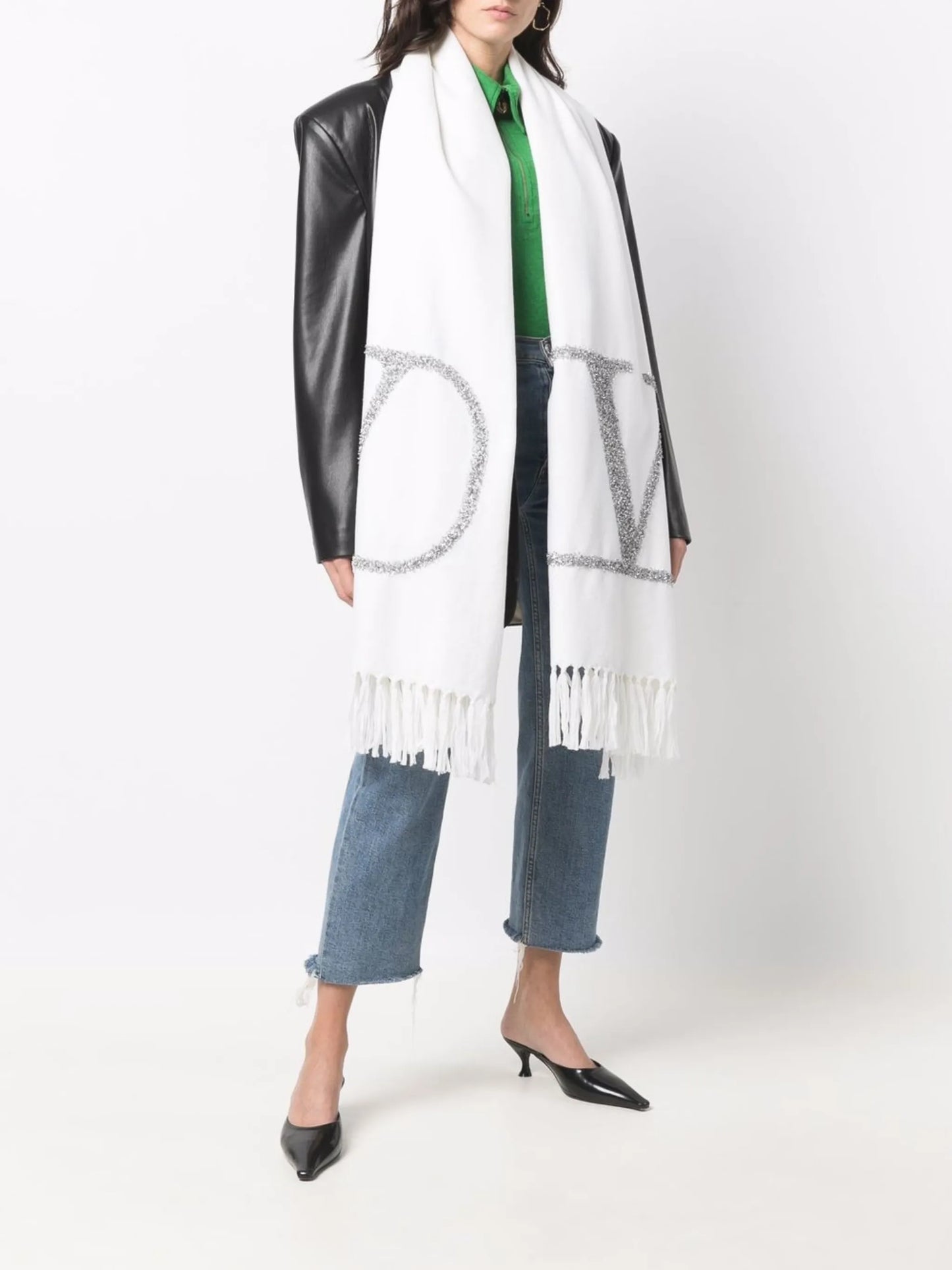VLogo Signature metallic scarf