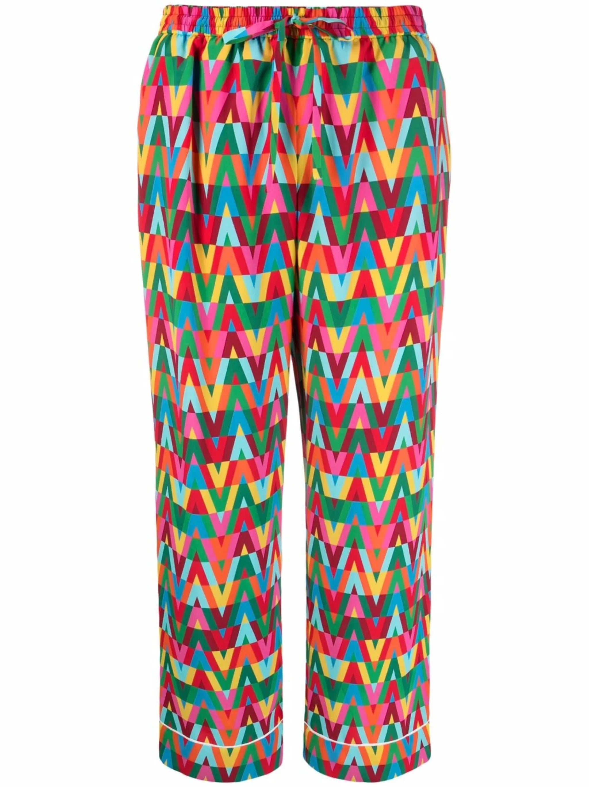 Optical silk trousers