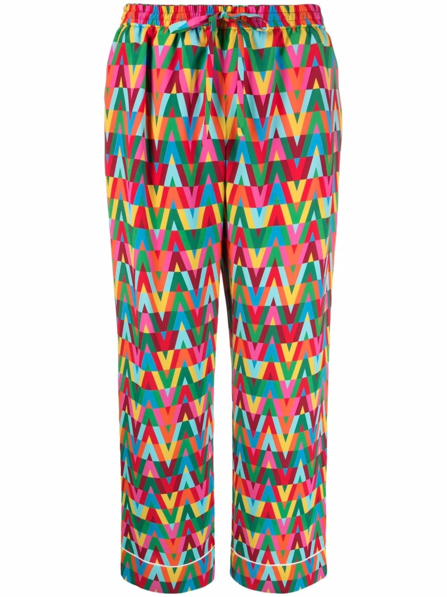 Optical silk trousers