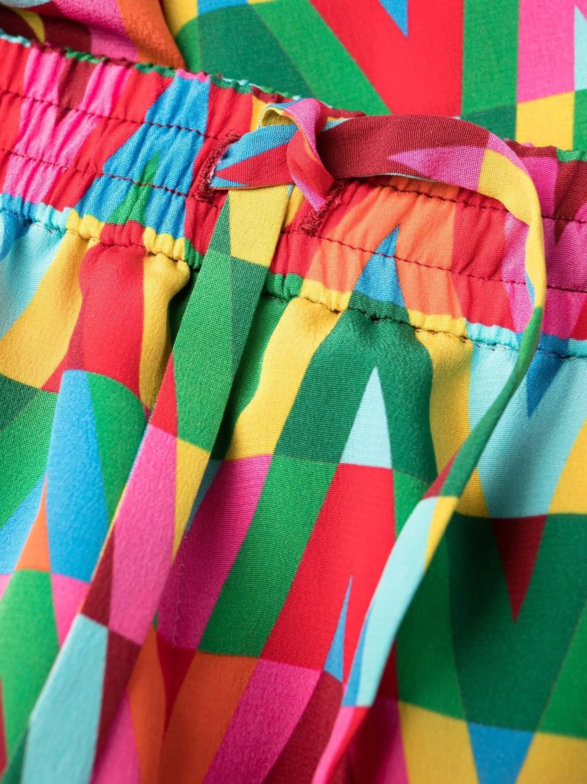 Optical silk trousers