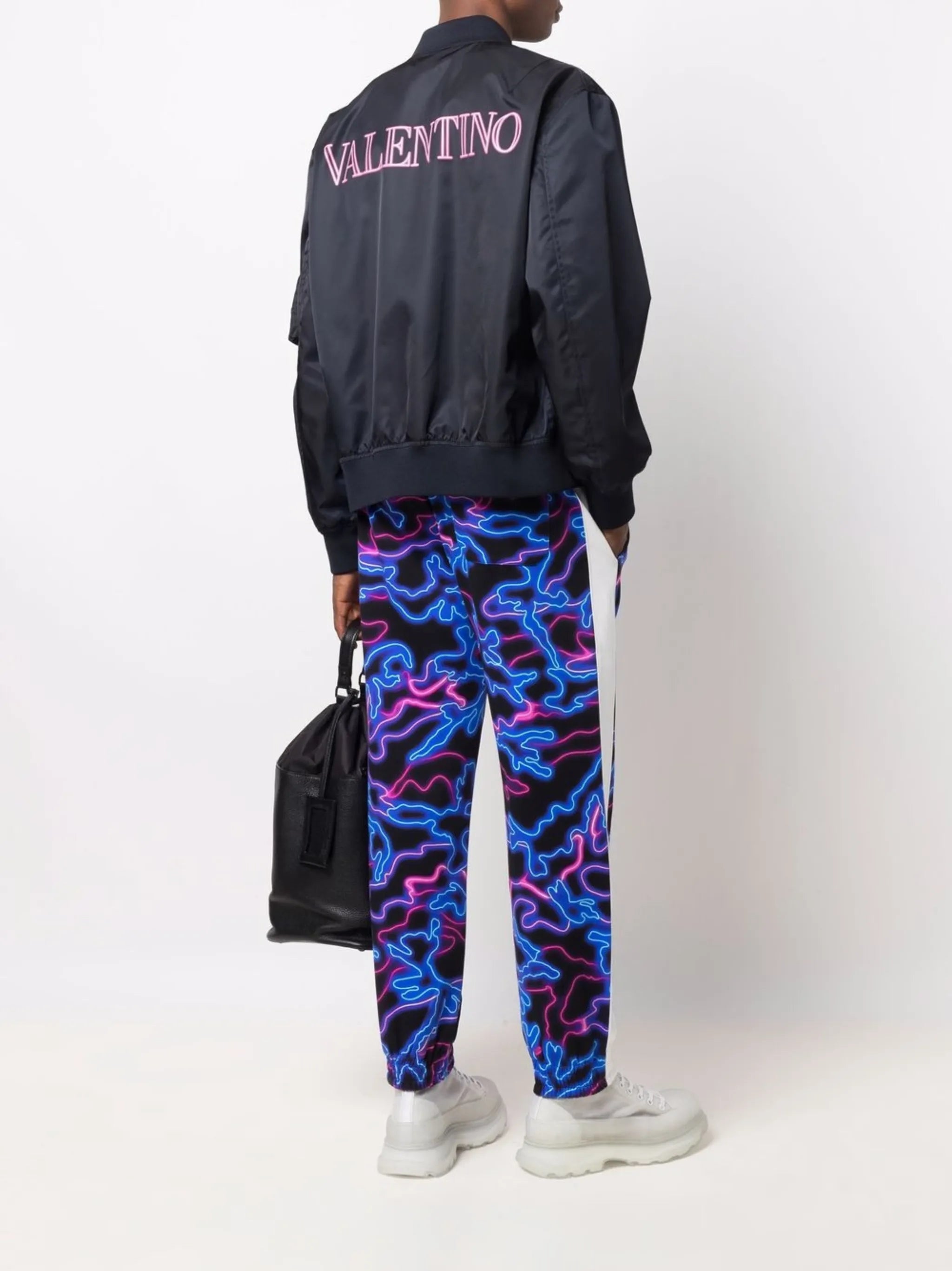 Neon Universe print bomber jacket