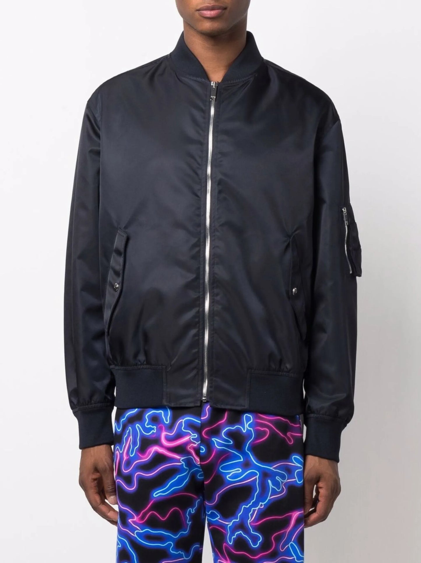 Neon Universe print bomber jacket