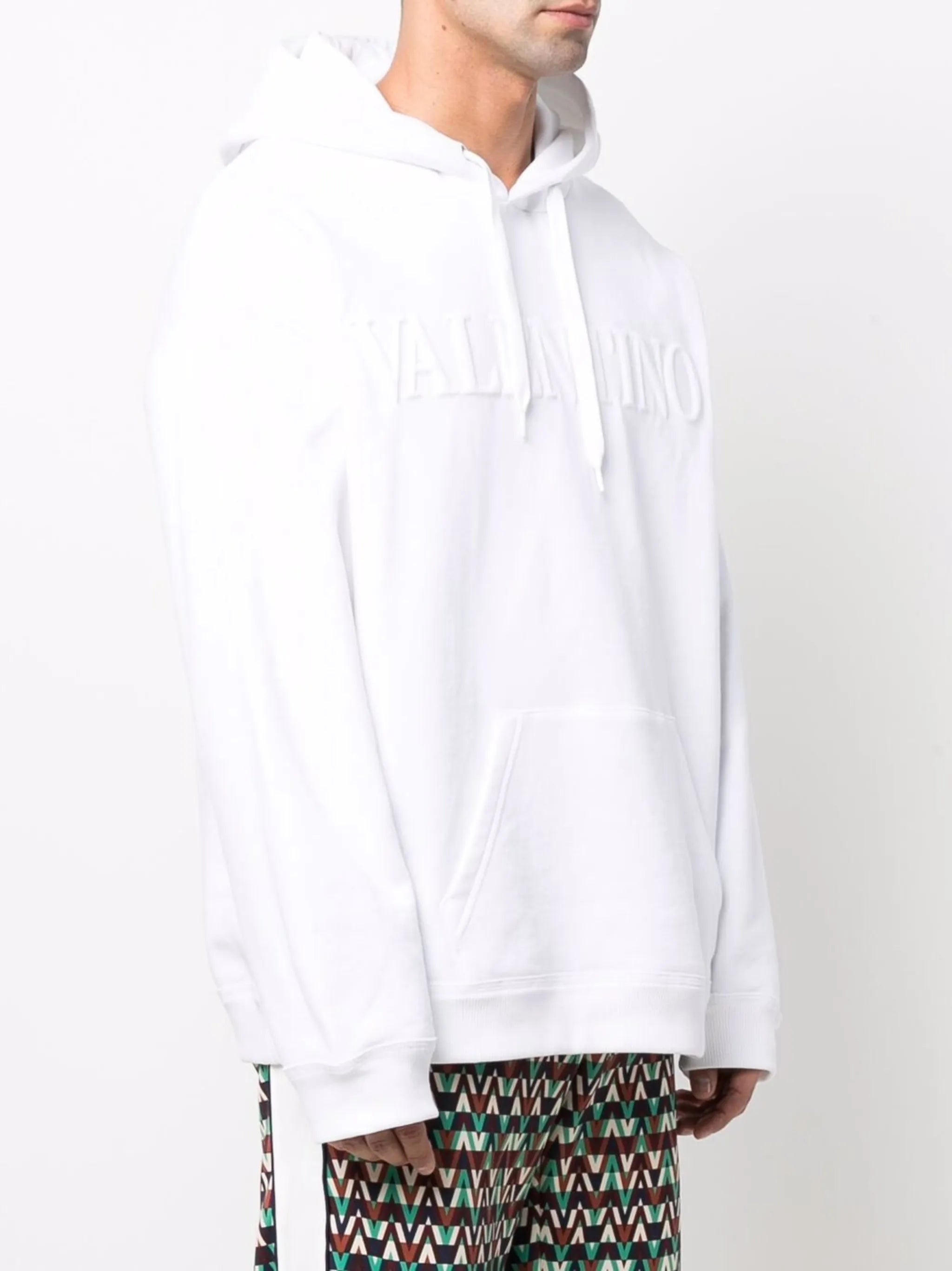 logo-embossed oversized hoodie
